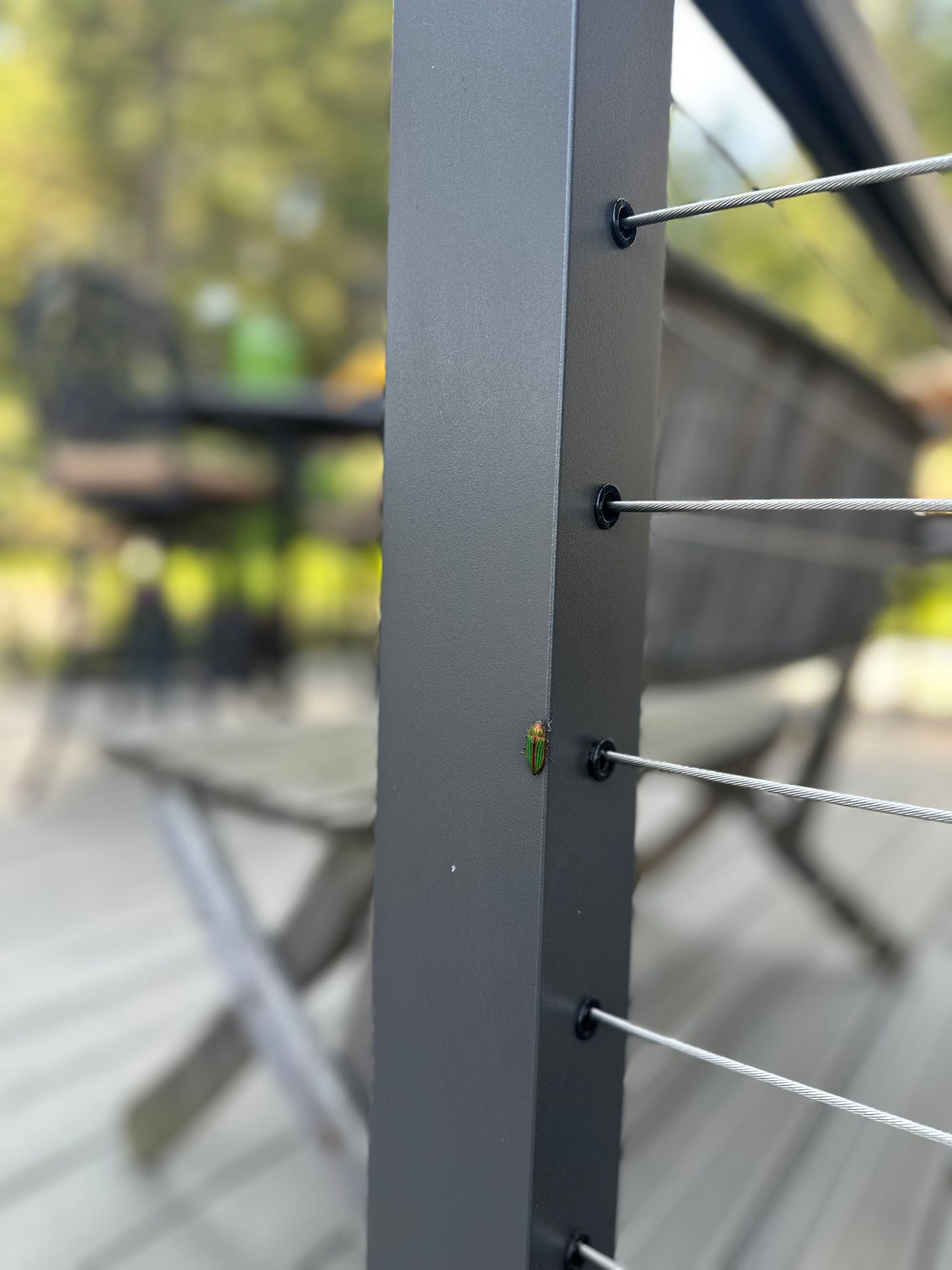 New deck installed and gray railing system