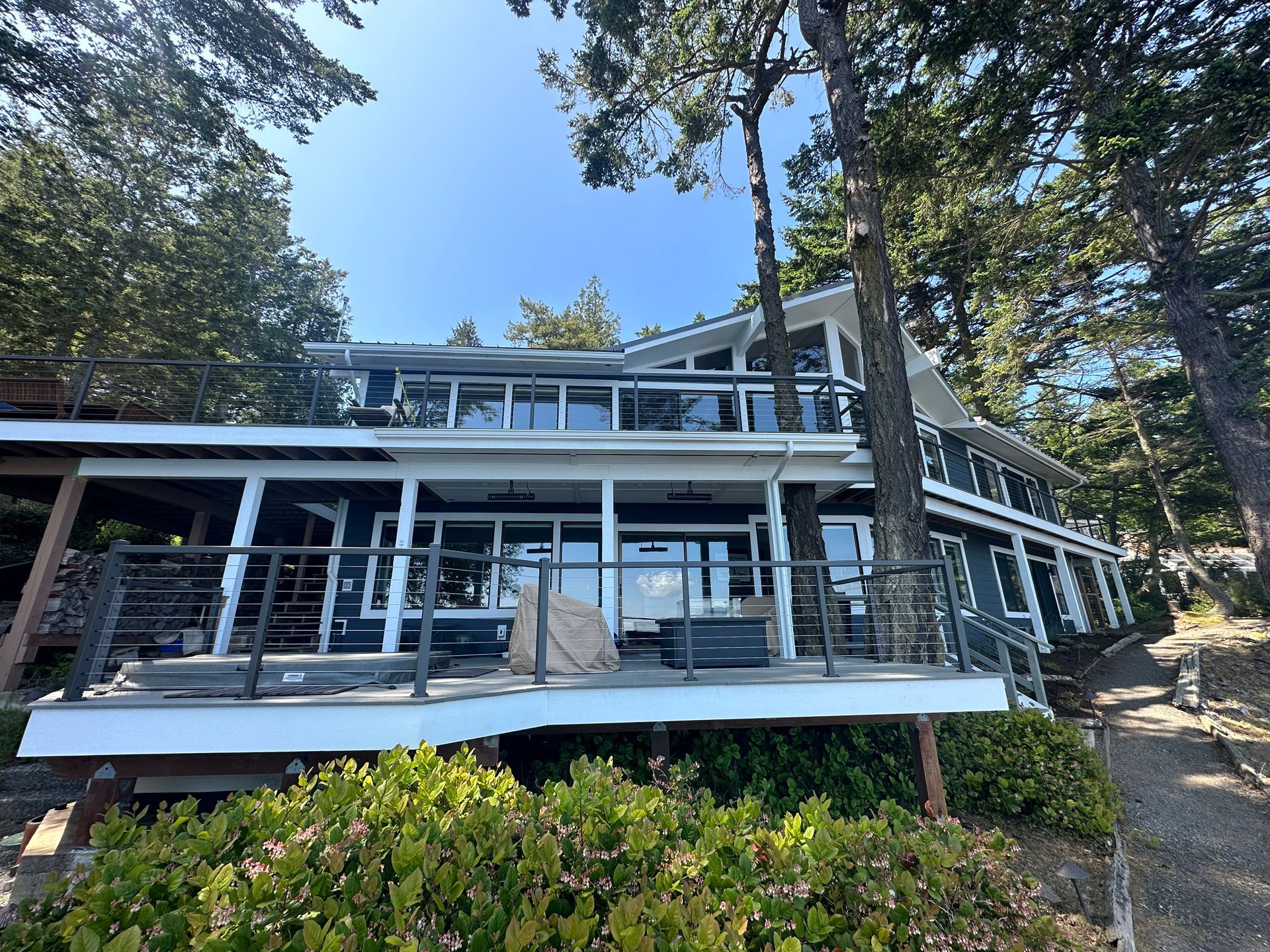 Newly built gray deck