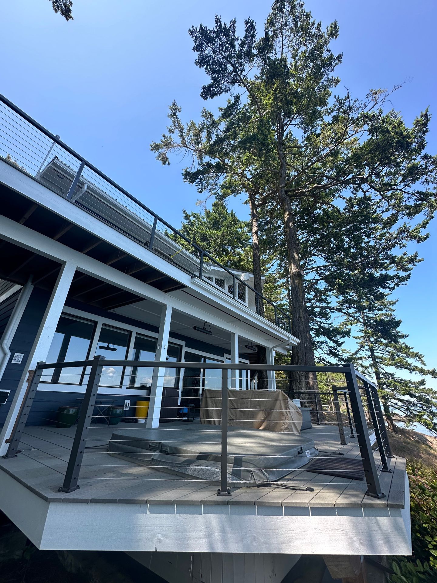 Custom-built gray deck