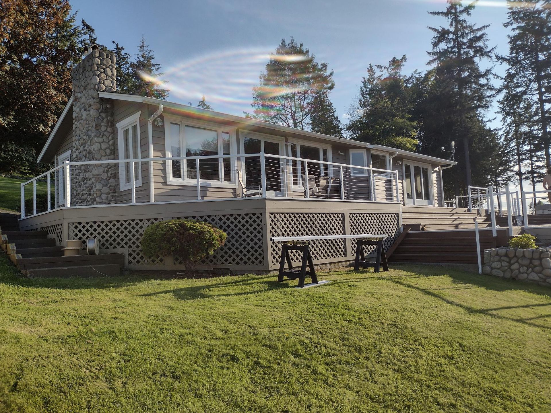 White cable railings