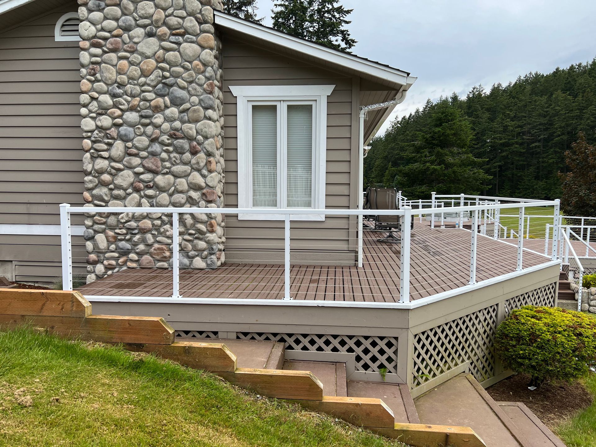 White deck railing