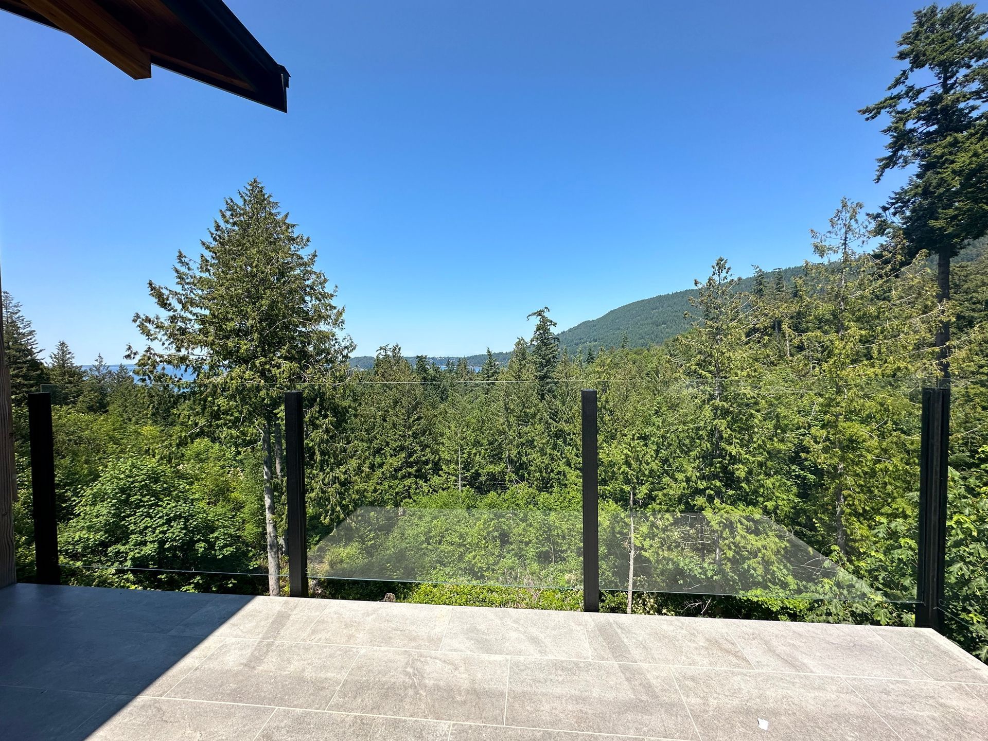 Brand new glass railing installed