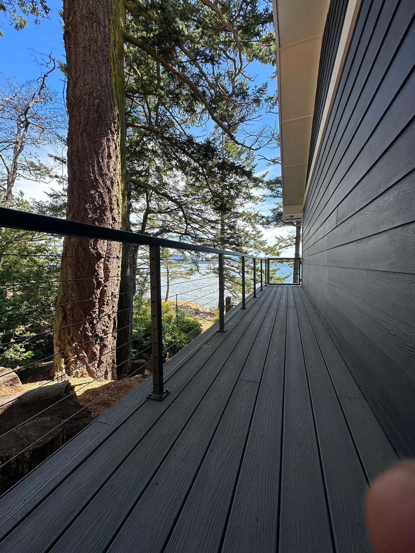 New gray railing built