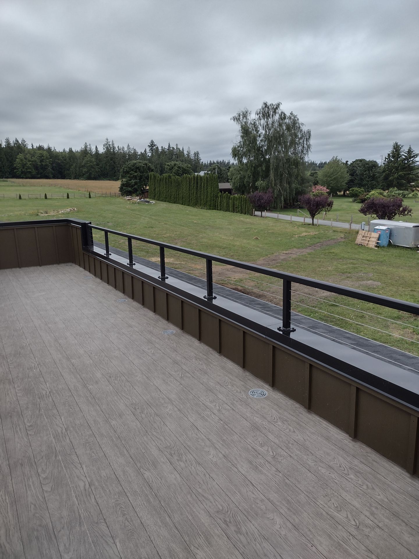 White and gray railings