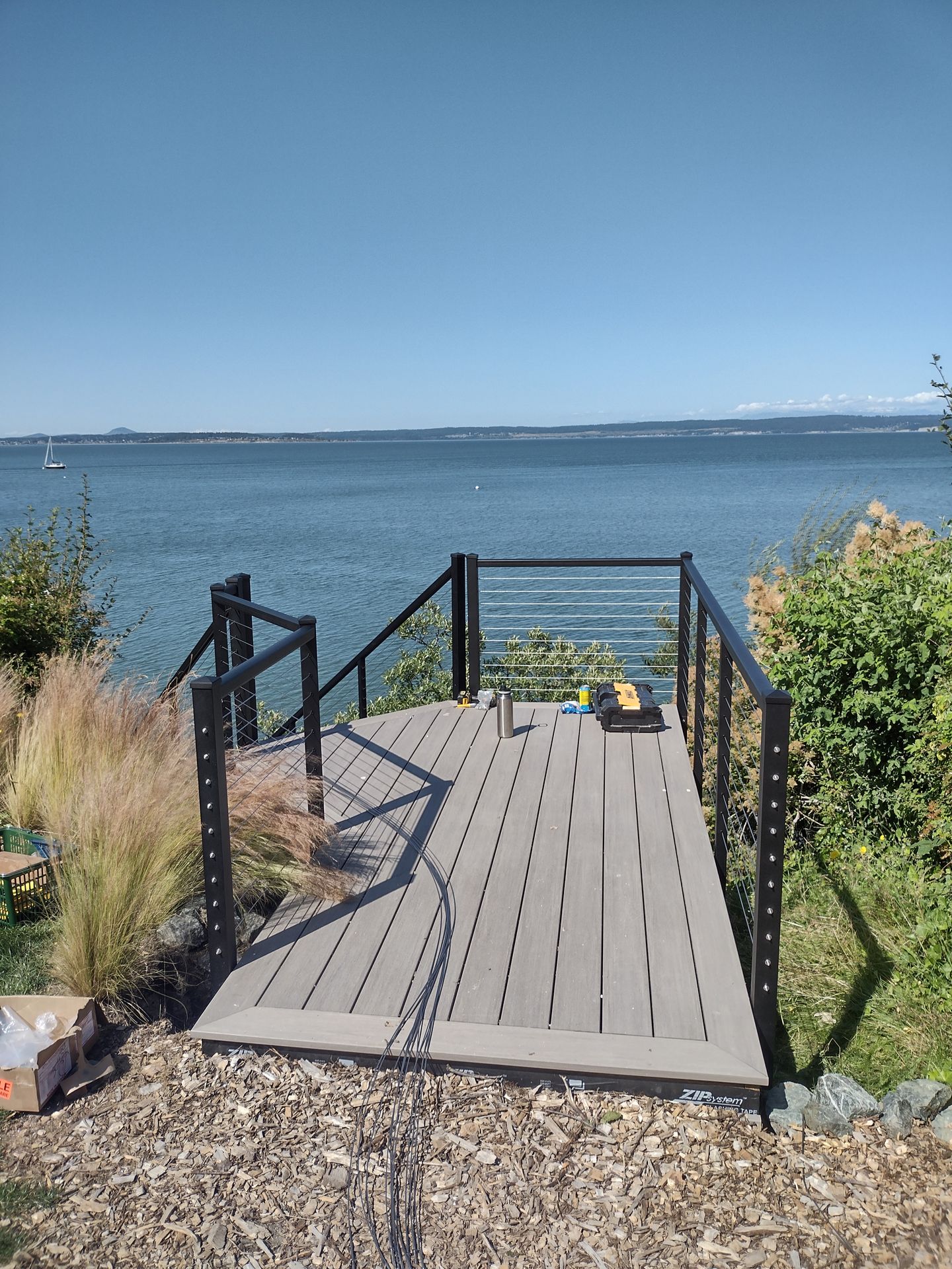 Black stainless-steel railing