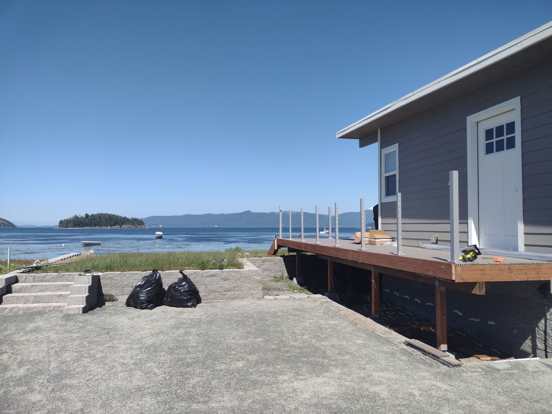 Gray stainless-steel railing