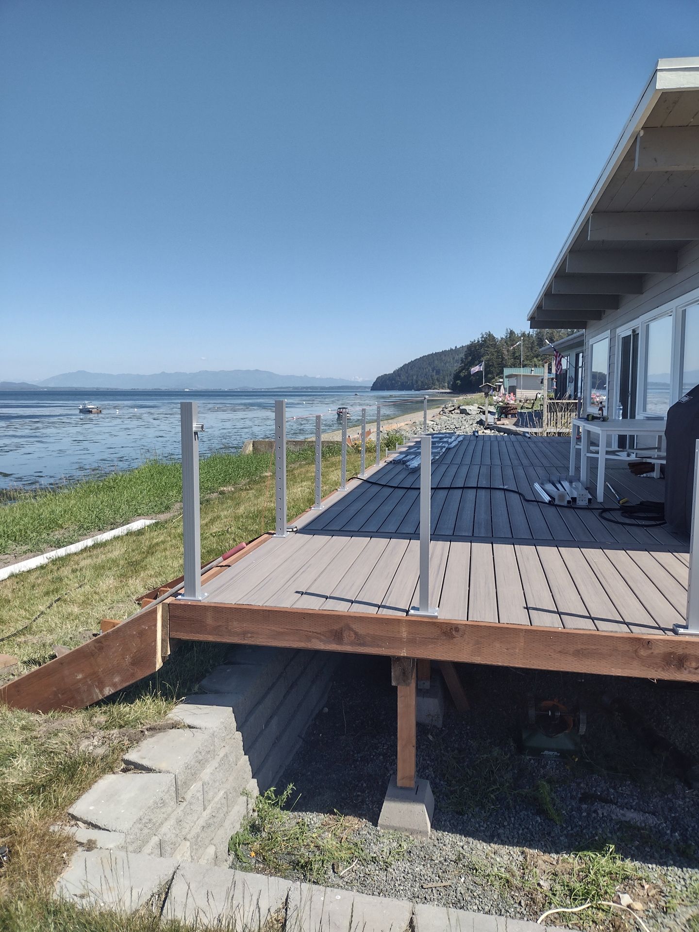 Gray stainless-steel railings