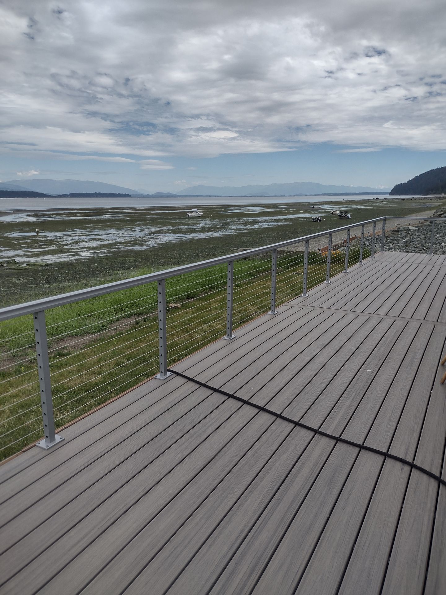 Gray custom stainless-steel railing system