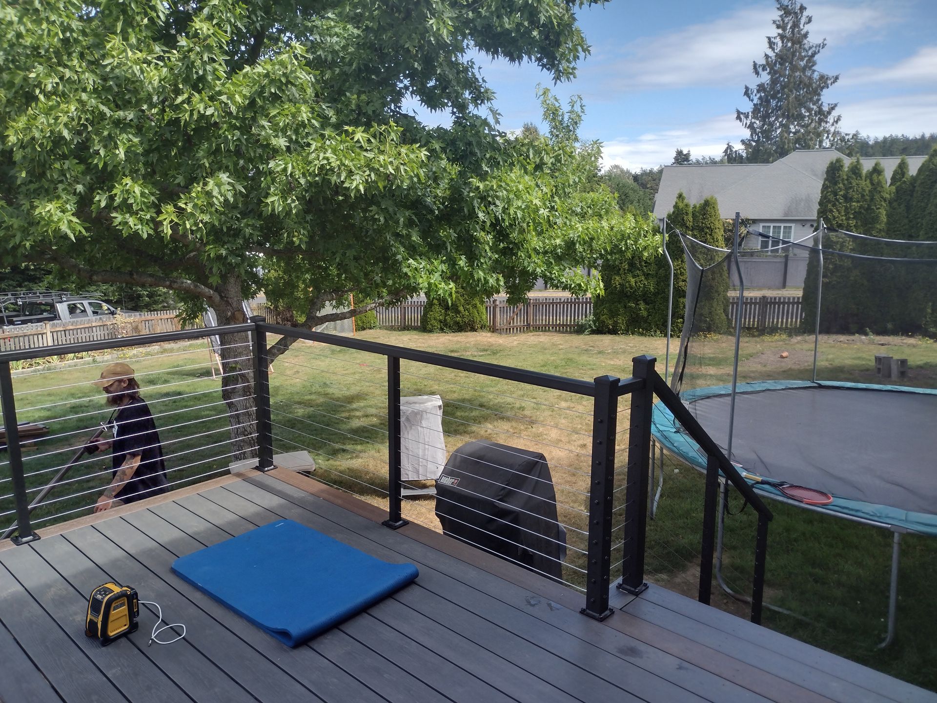 Black stainless-steel cable railing