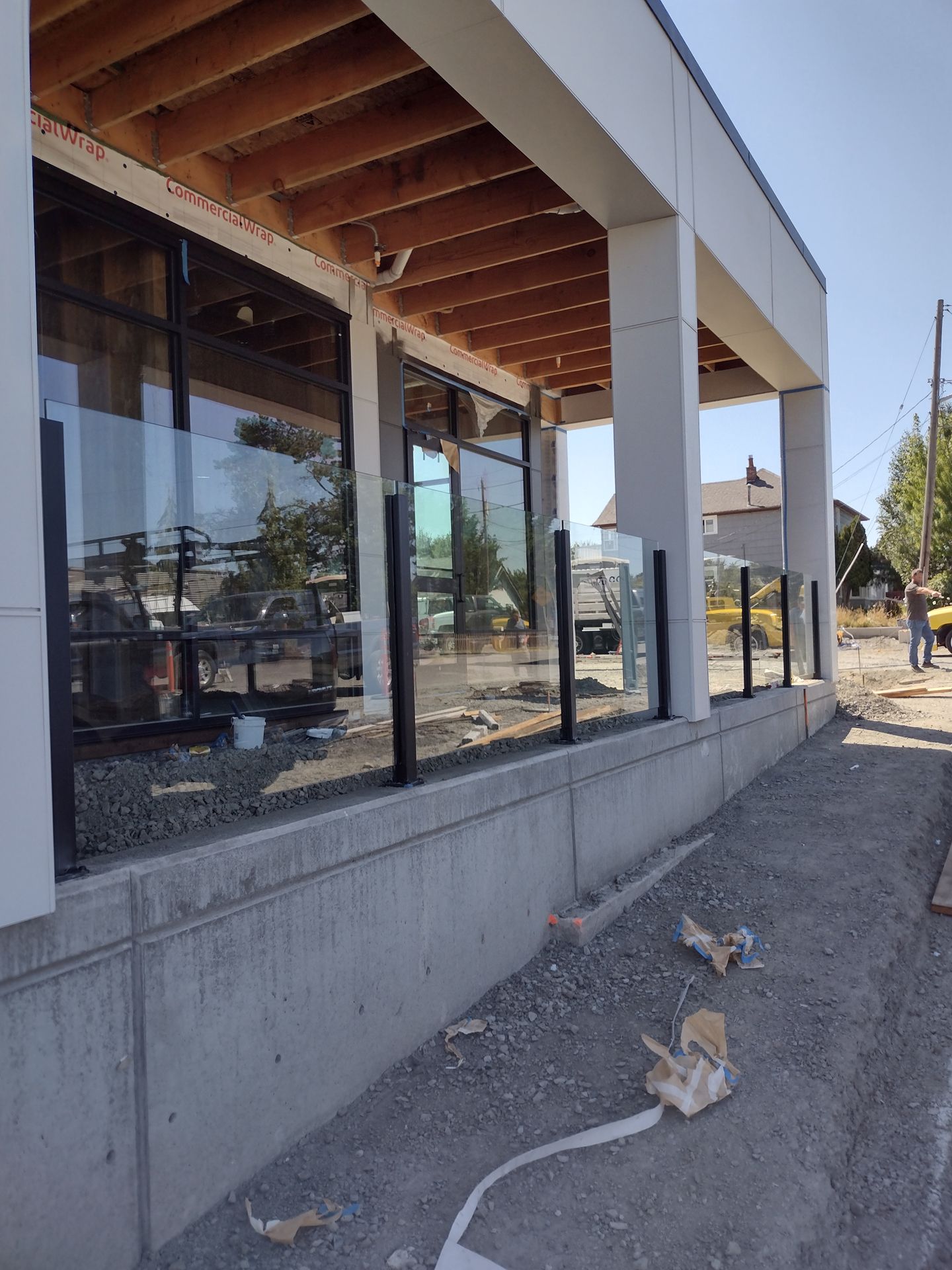 Black stainless-steel glass structures