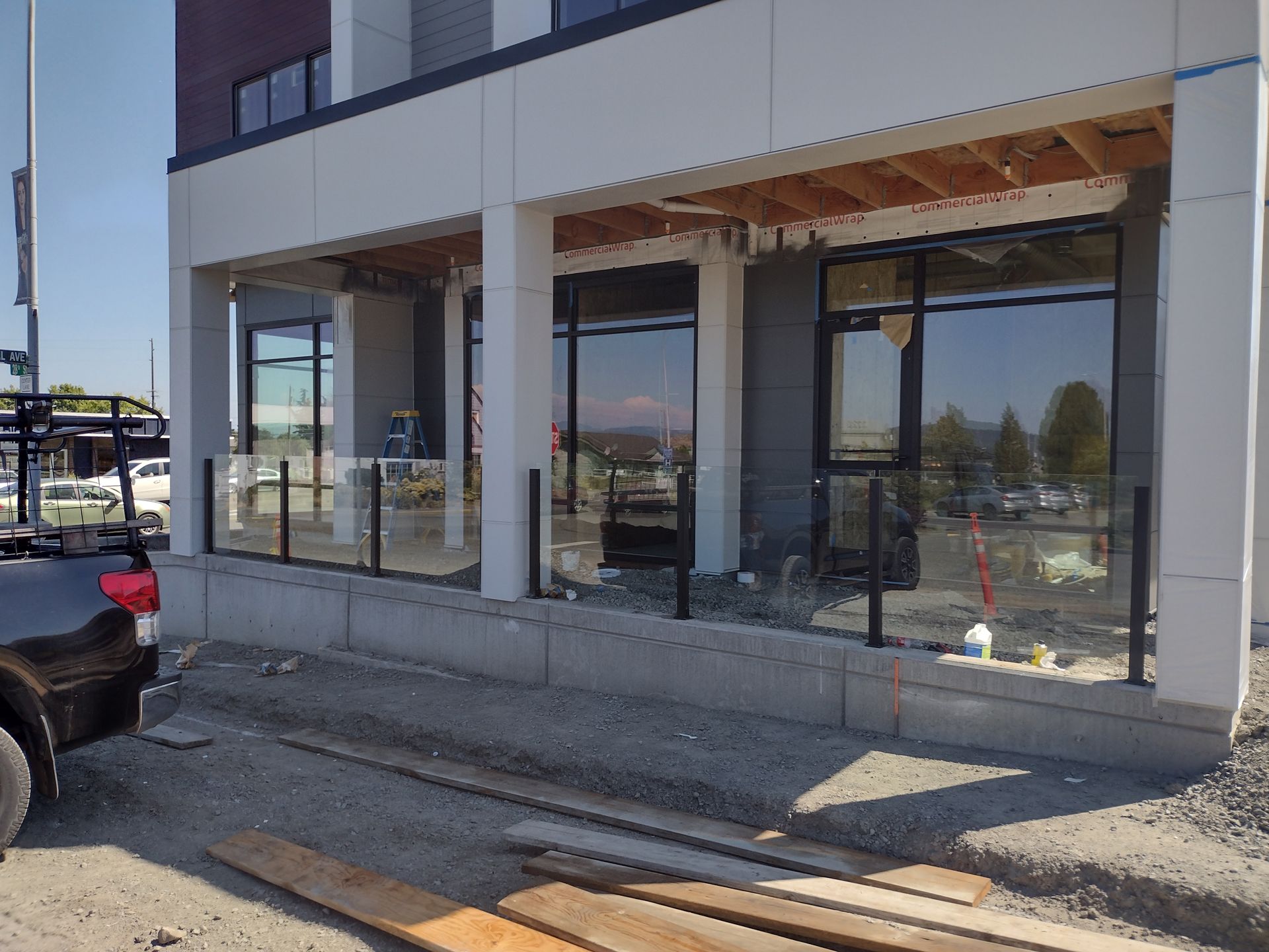 Black stainless-steel glass structure