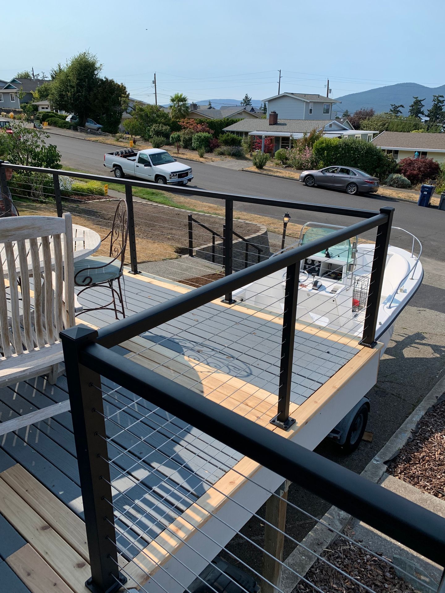 Constructing black cable railing