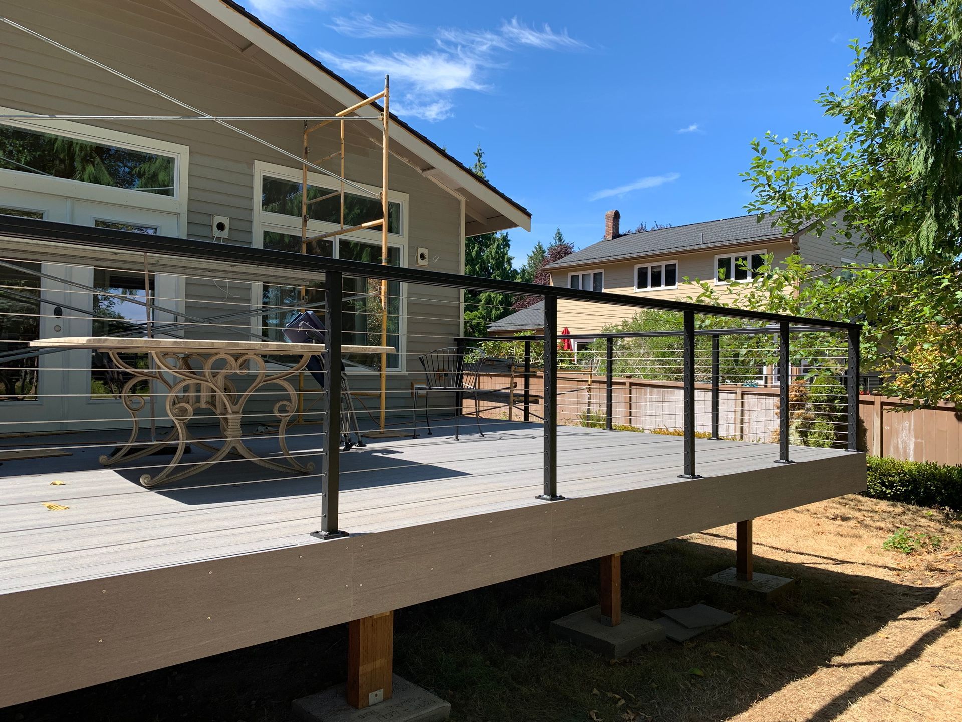 Constructing black stainless-steel railing