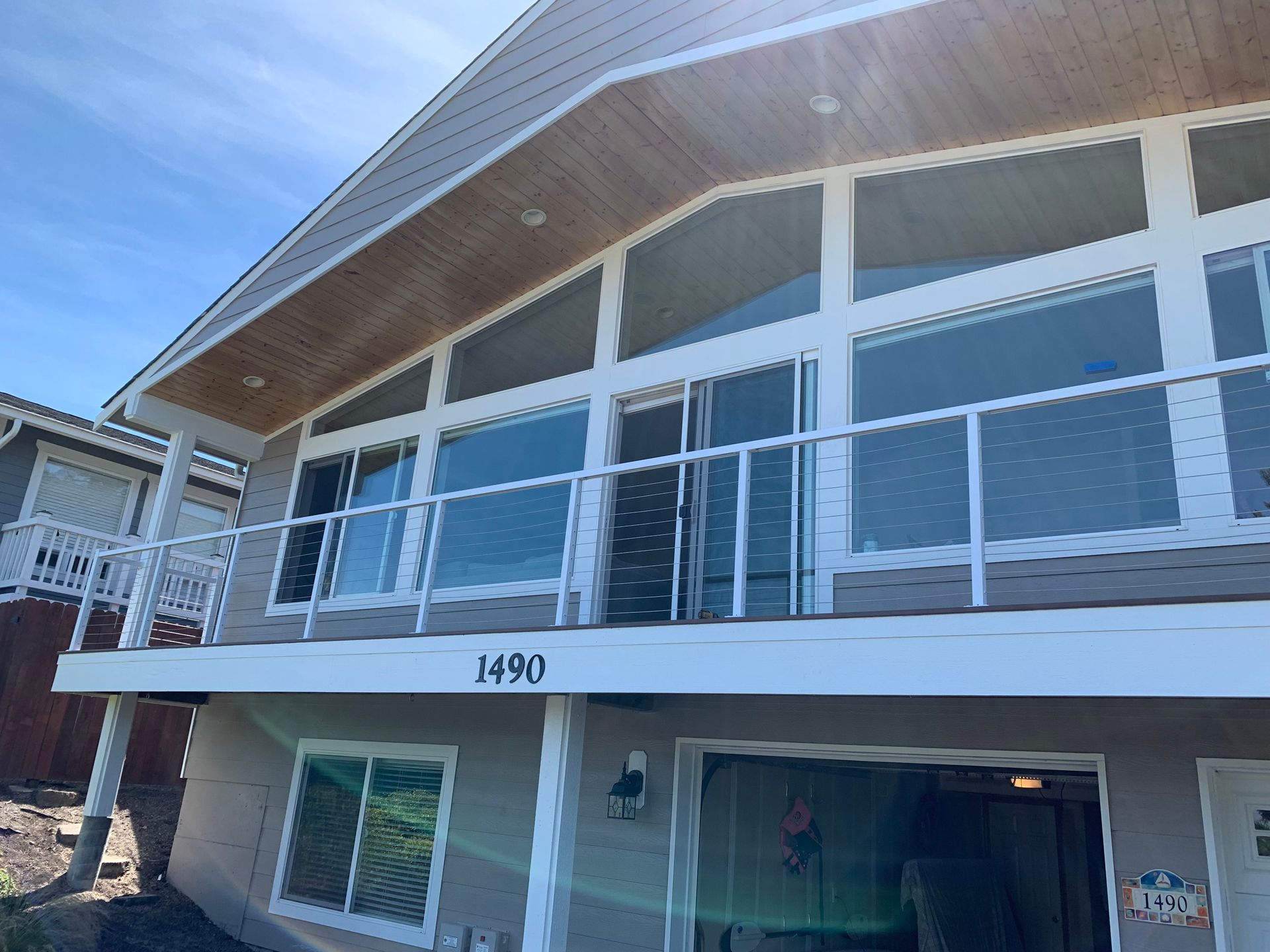 Constructing white stainless-steel railing