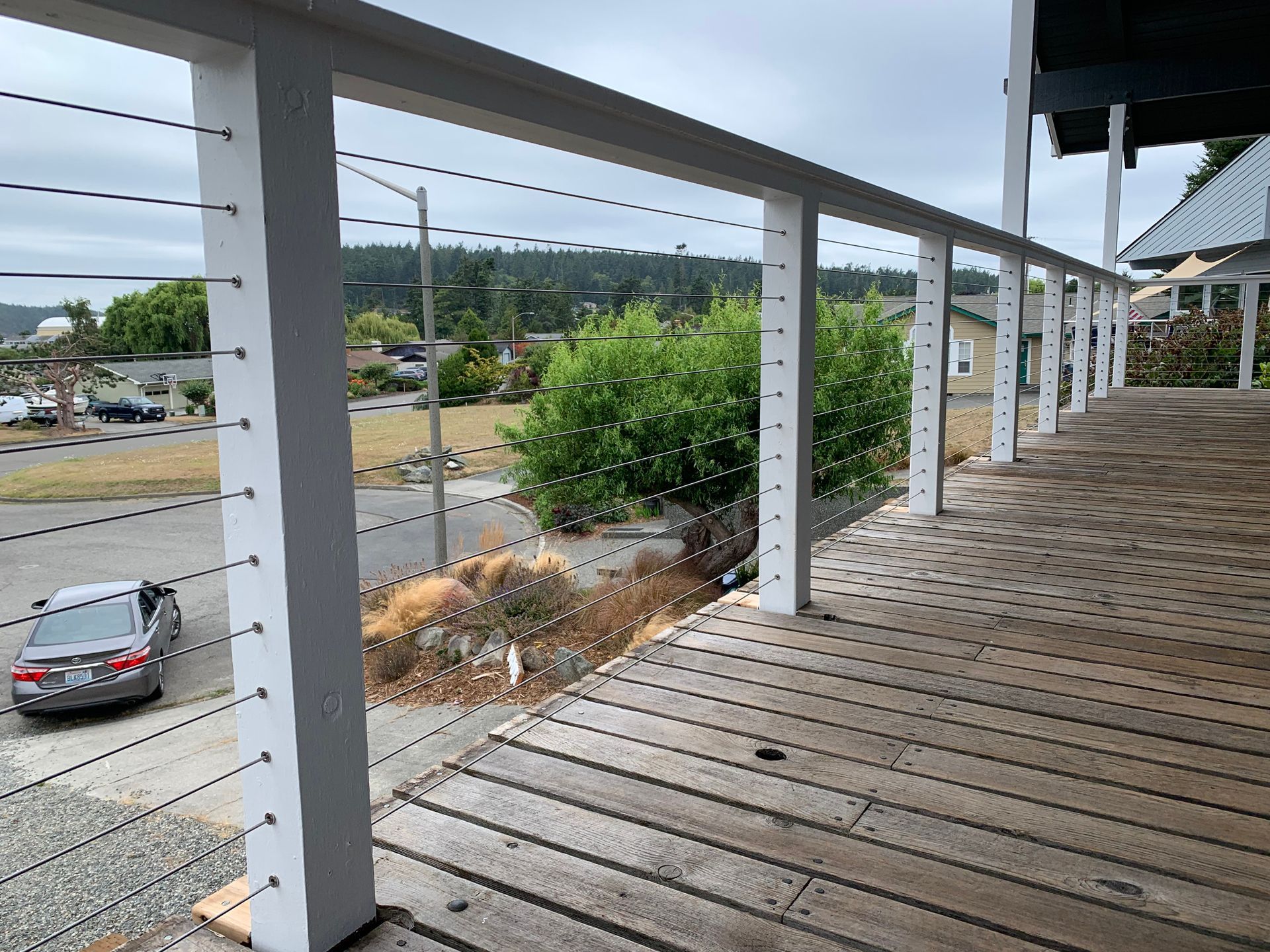 Constructing white stainless-steel railings
