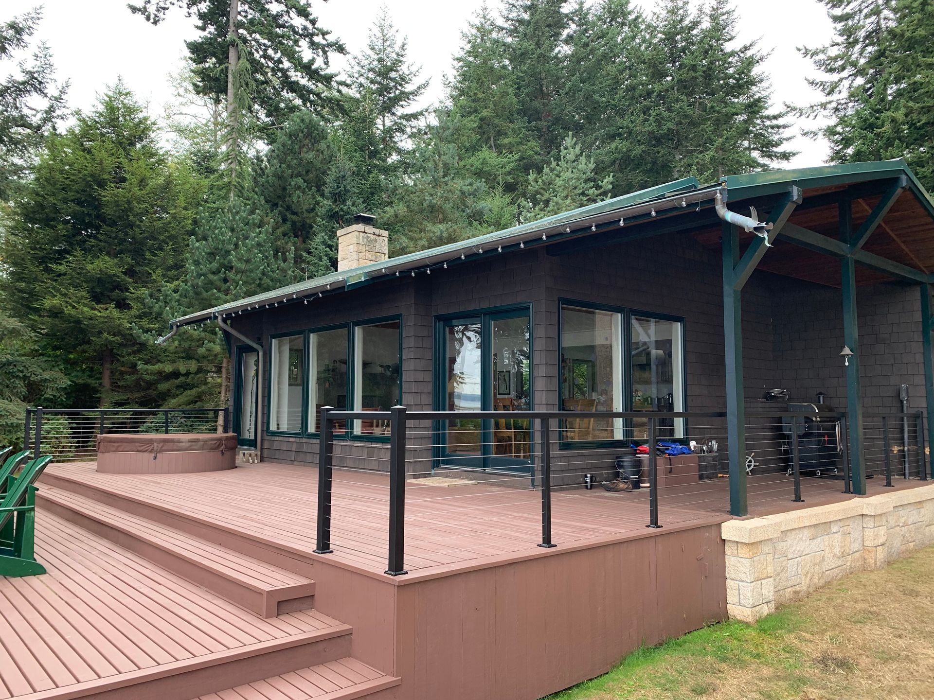 Constructed railing and deck