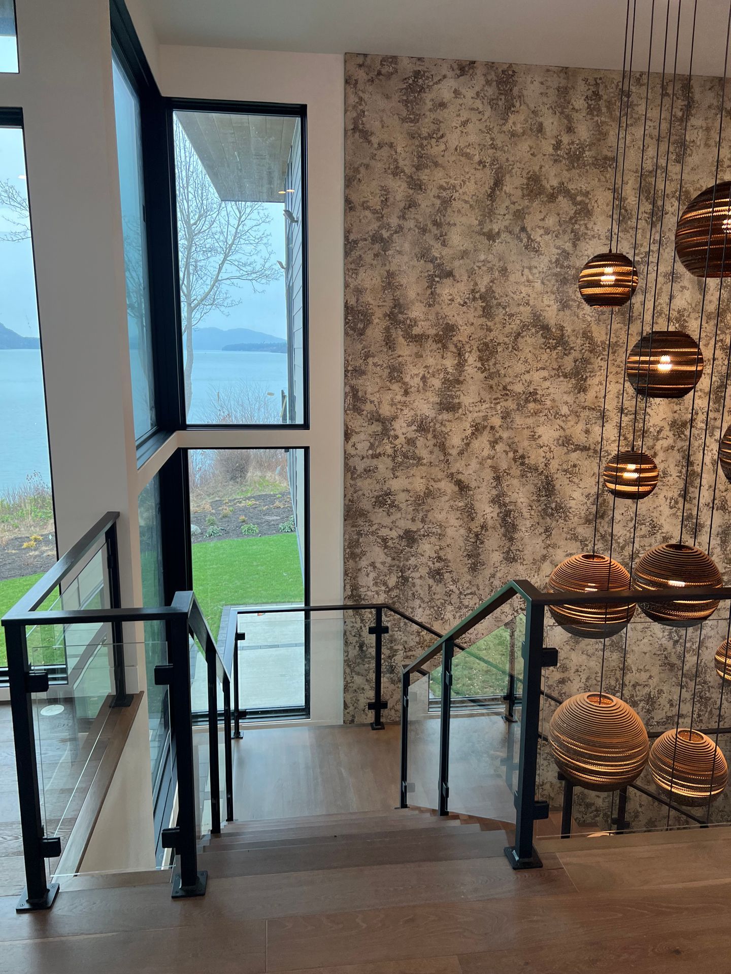 Custom-built glass staircase