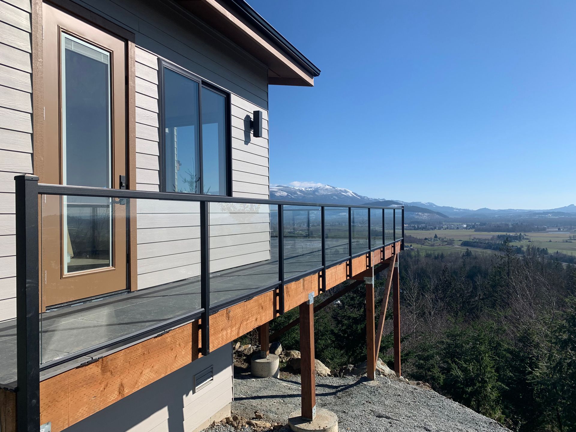 Beautiful black stainless-steel glass railings