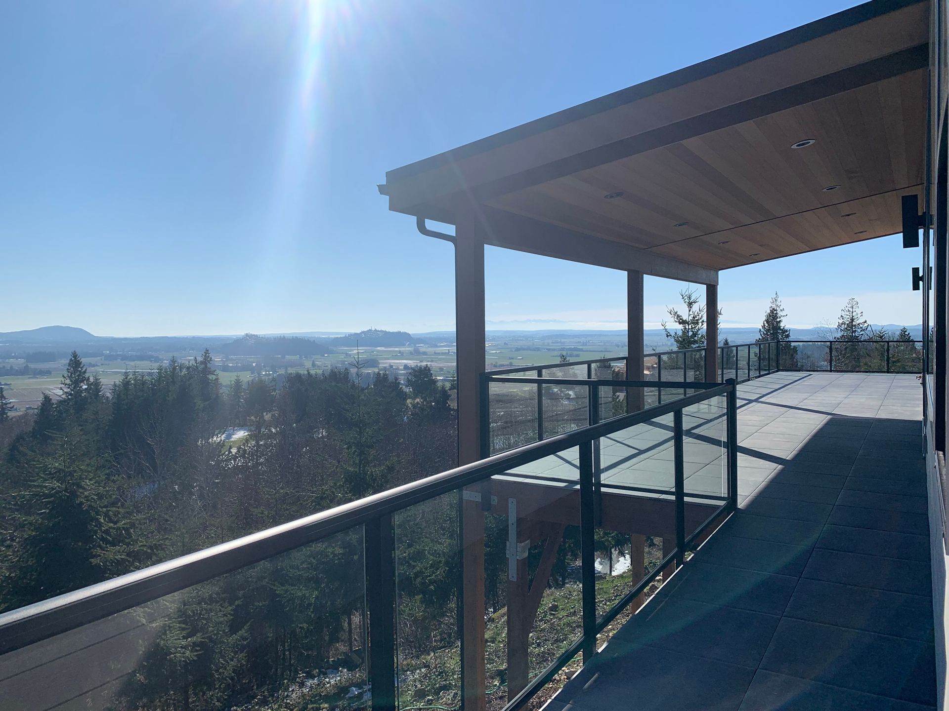 Beautiful black stainless-steel glass panel railings