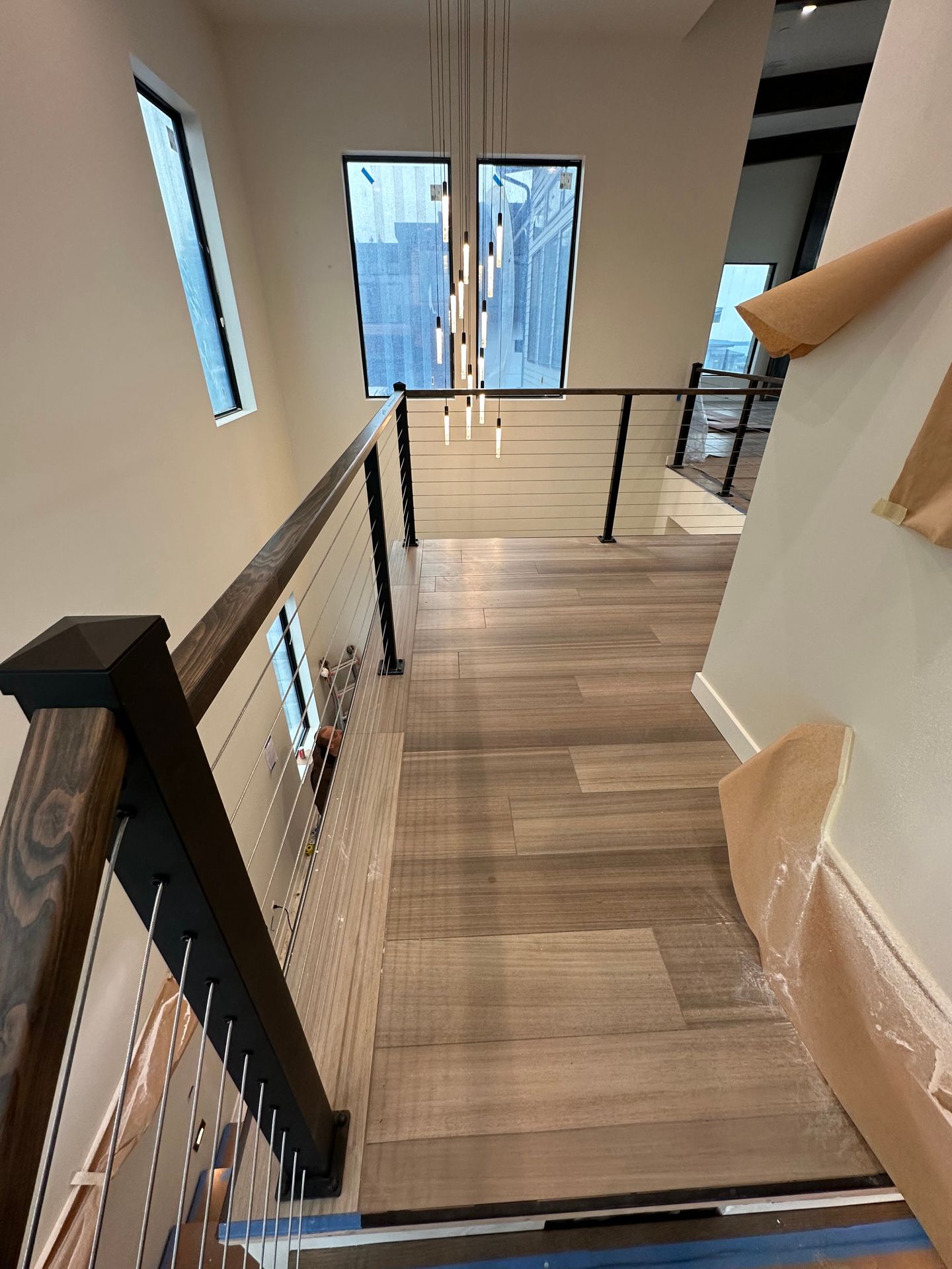 Building in progress stainless-steel stair railings