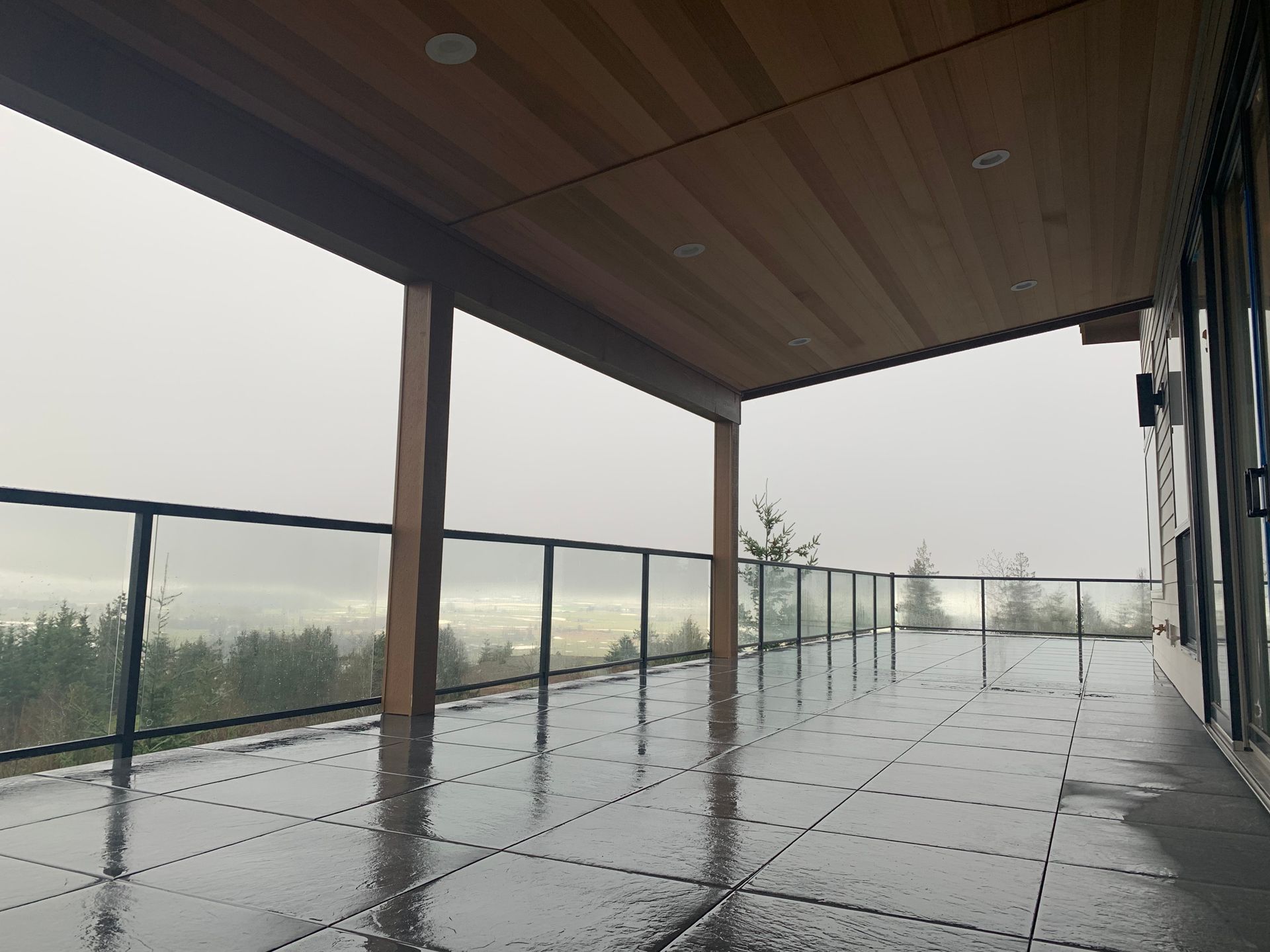 Newly installed glass railing systems