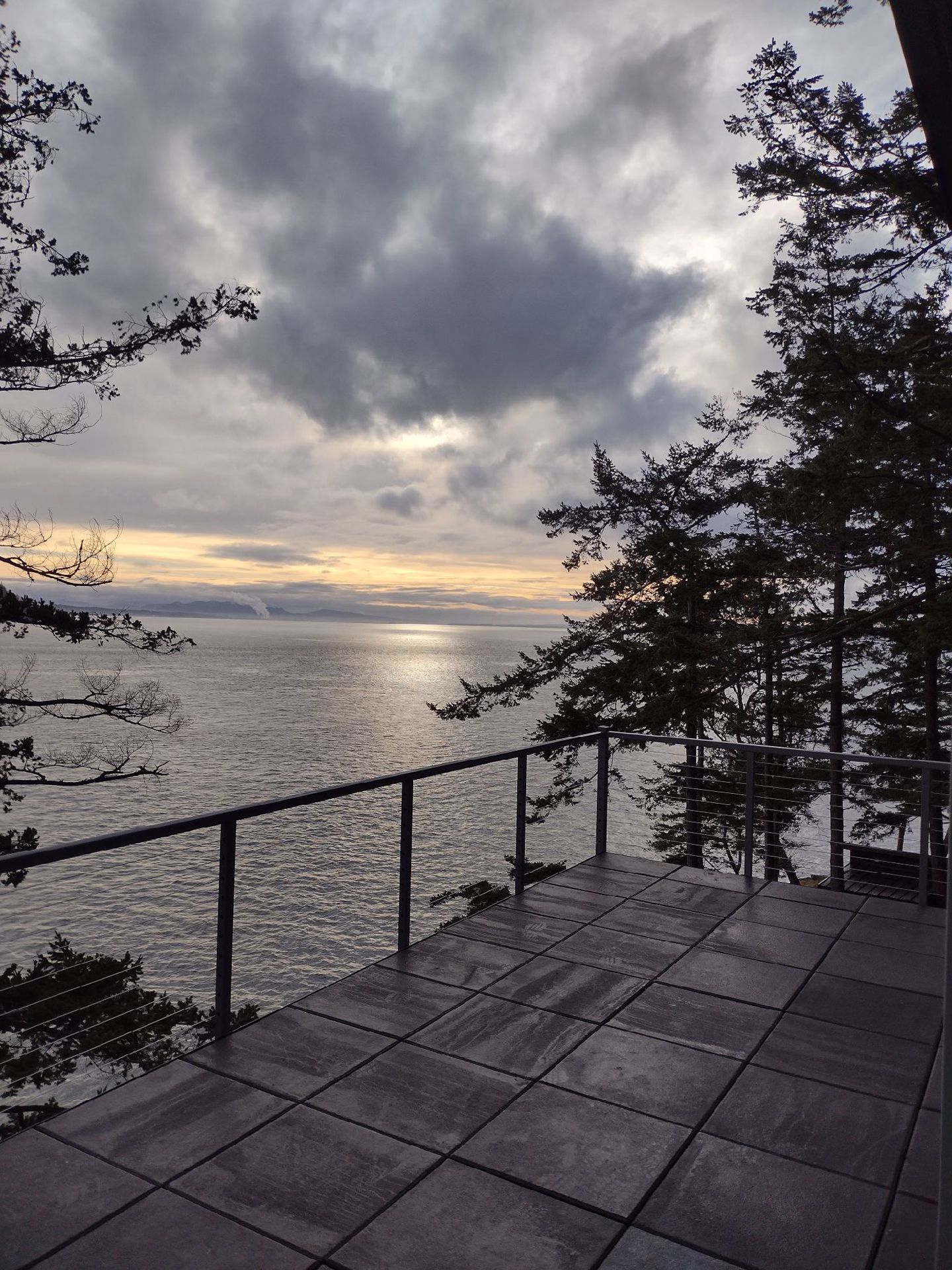 Newly built stainless-steel cable railing