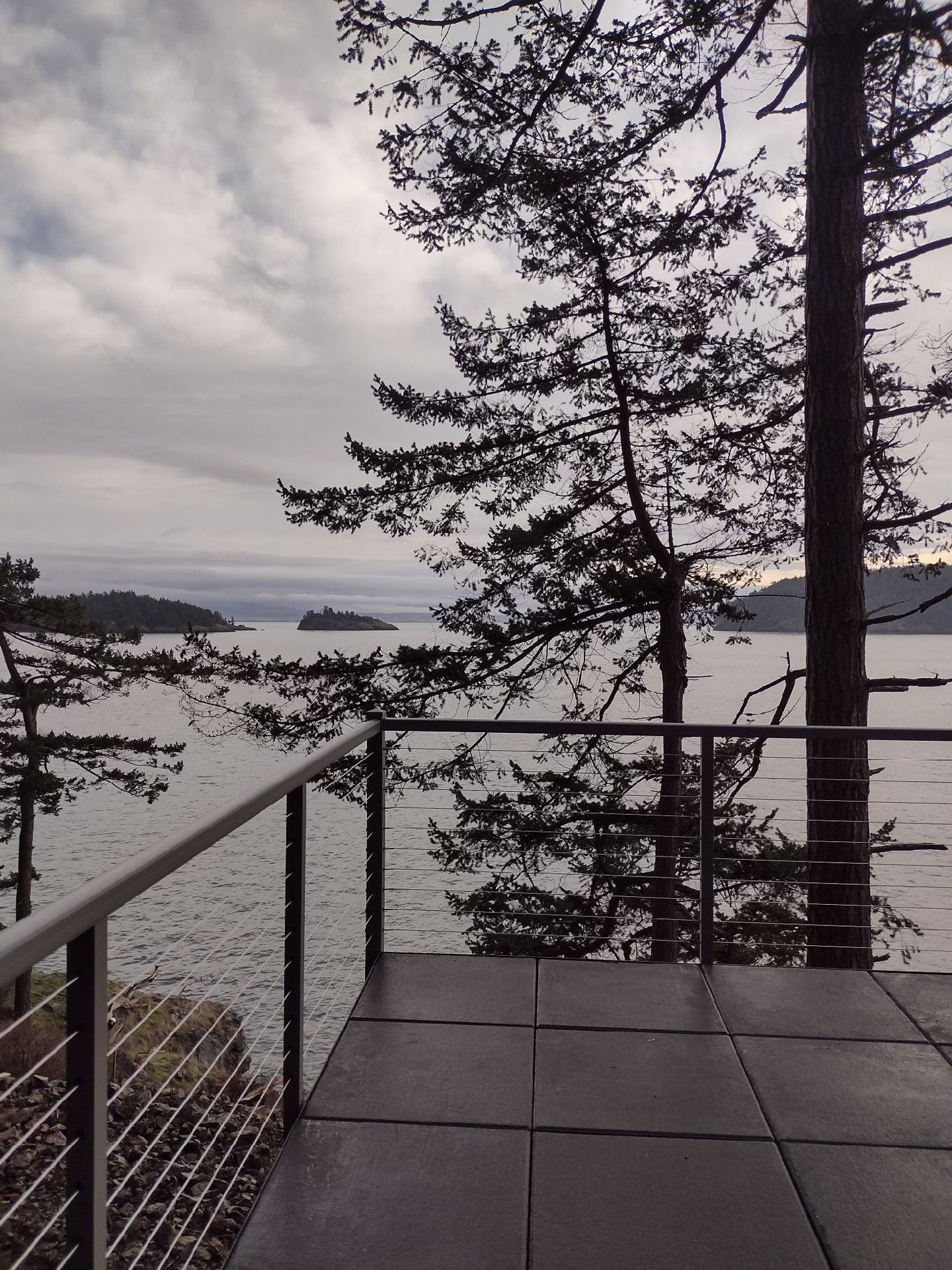 Newly built stainless-steel cable railings