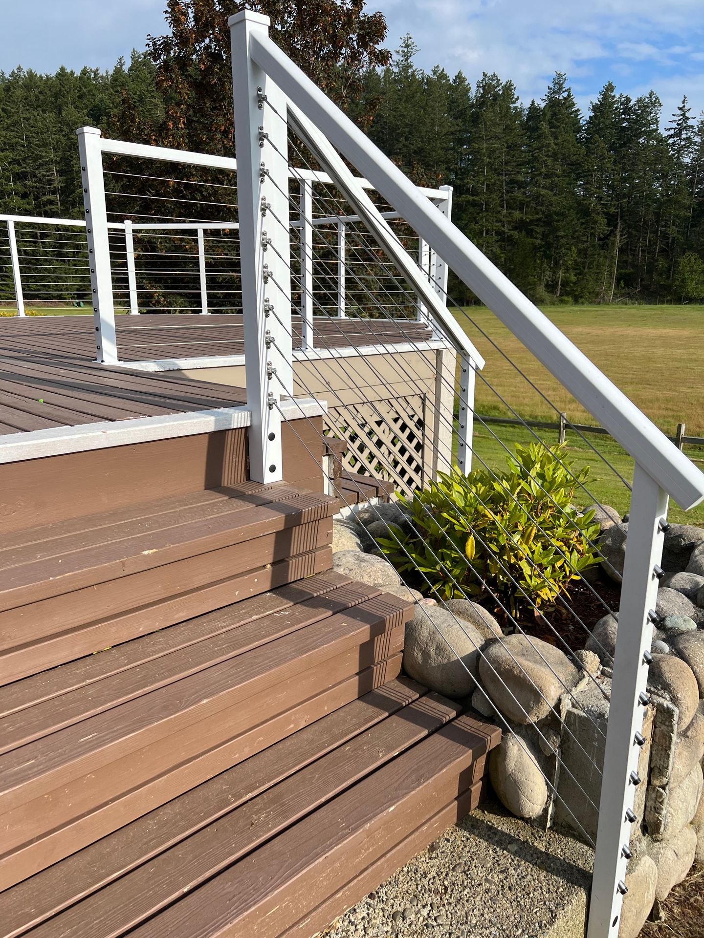 White custom stair railing