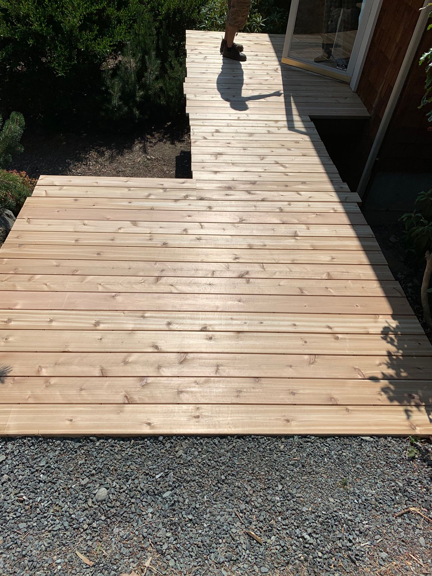 Installed custom wood deck floor