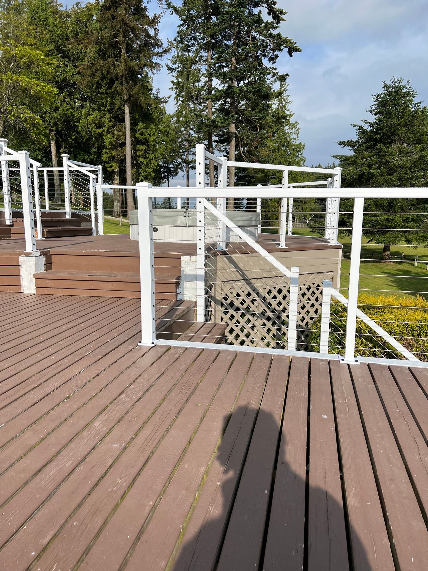 White custom stair railings