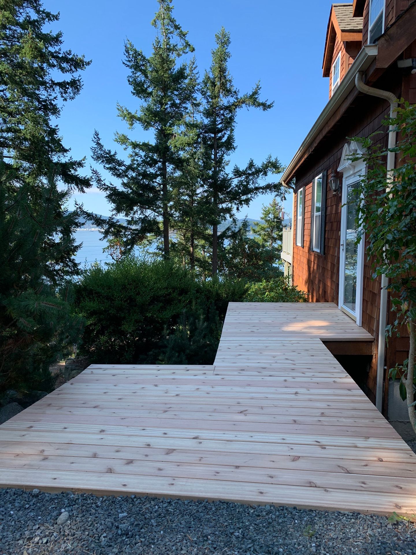 New wood deck floors installed