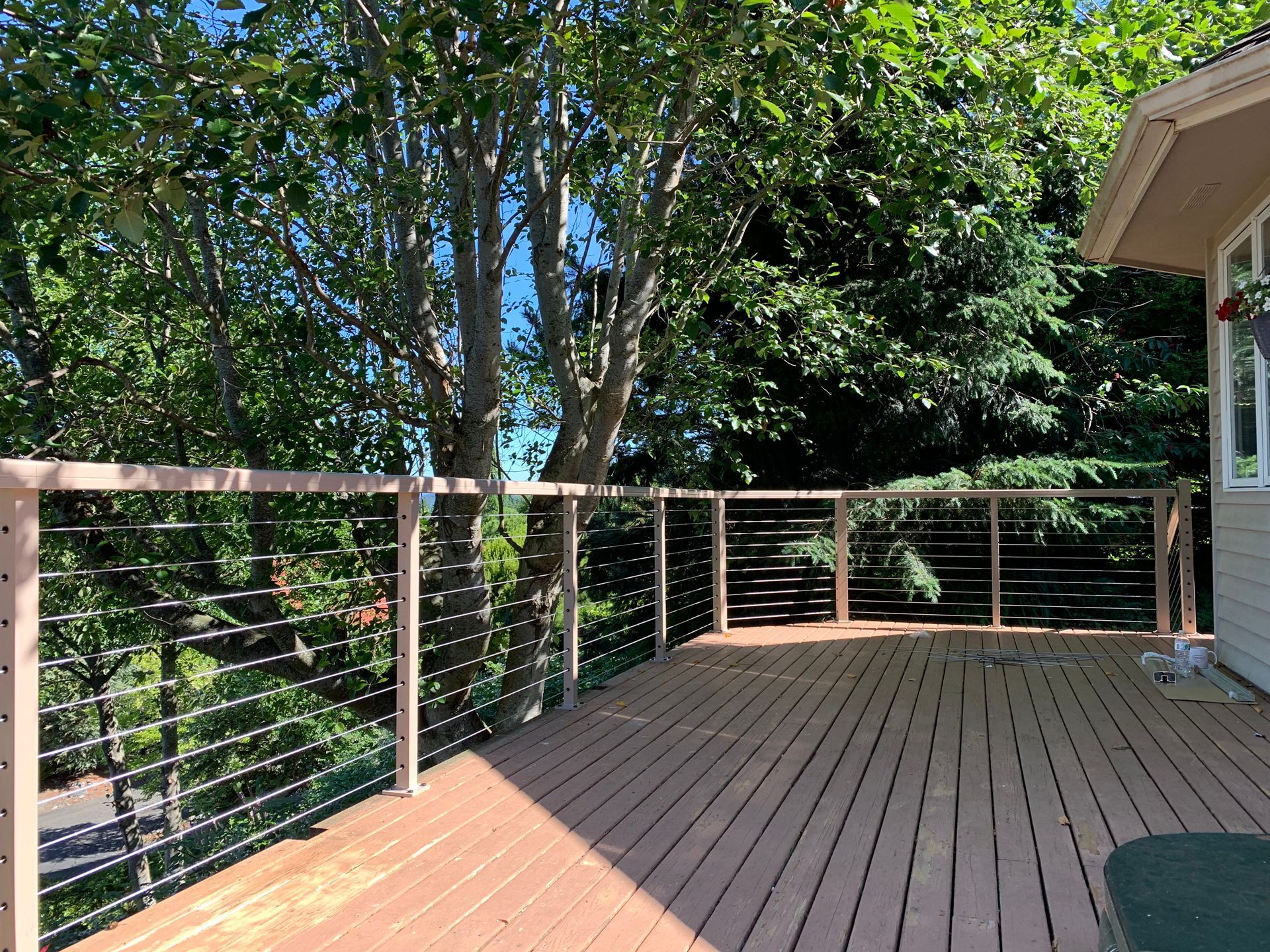 Newly constructed steel cable railing systems