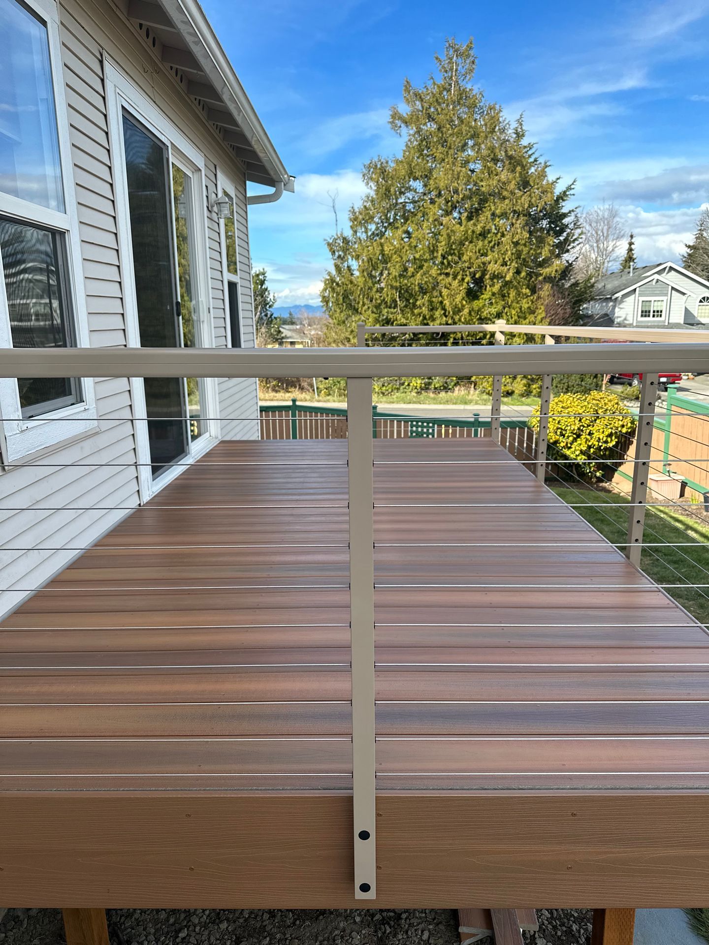 Newly constructed steel cable railing system