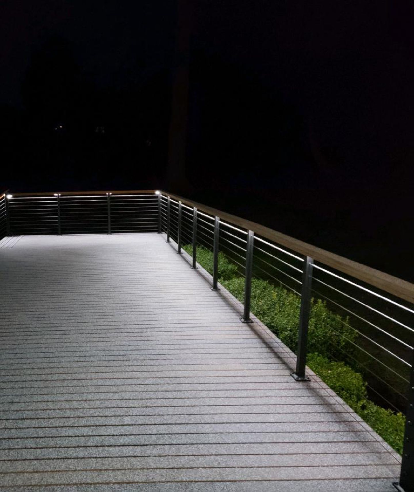 Custom-made black foundation railing system