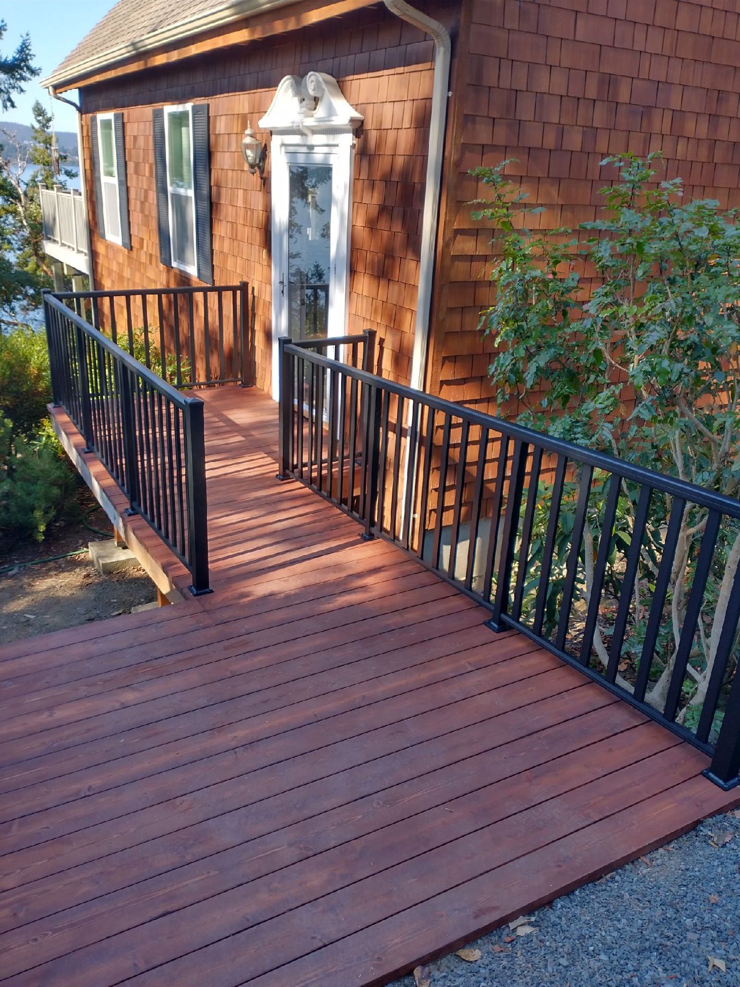 Newly built red deck floor