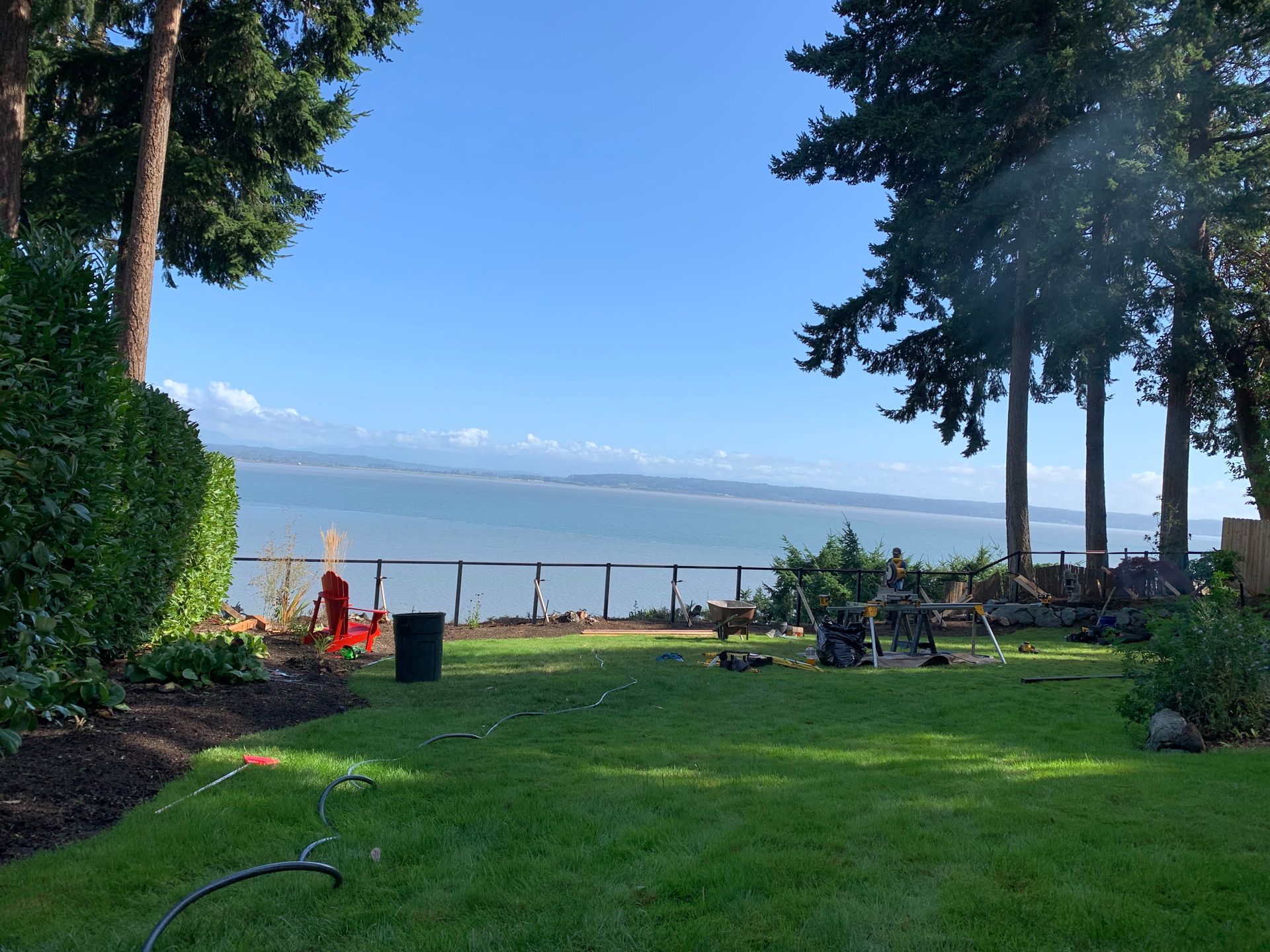 Newly built railing fence