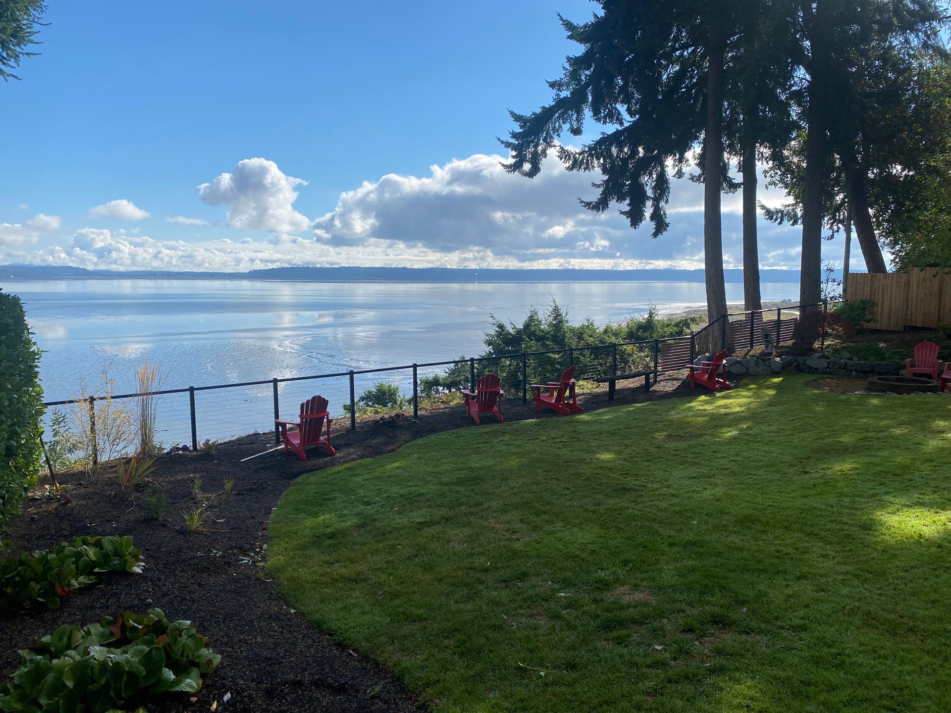 Newly built cable railing fence