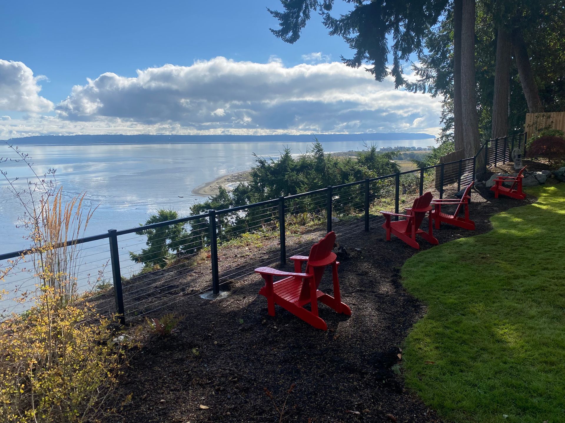 Newly built stainless-steel cable railing fence