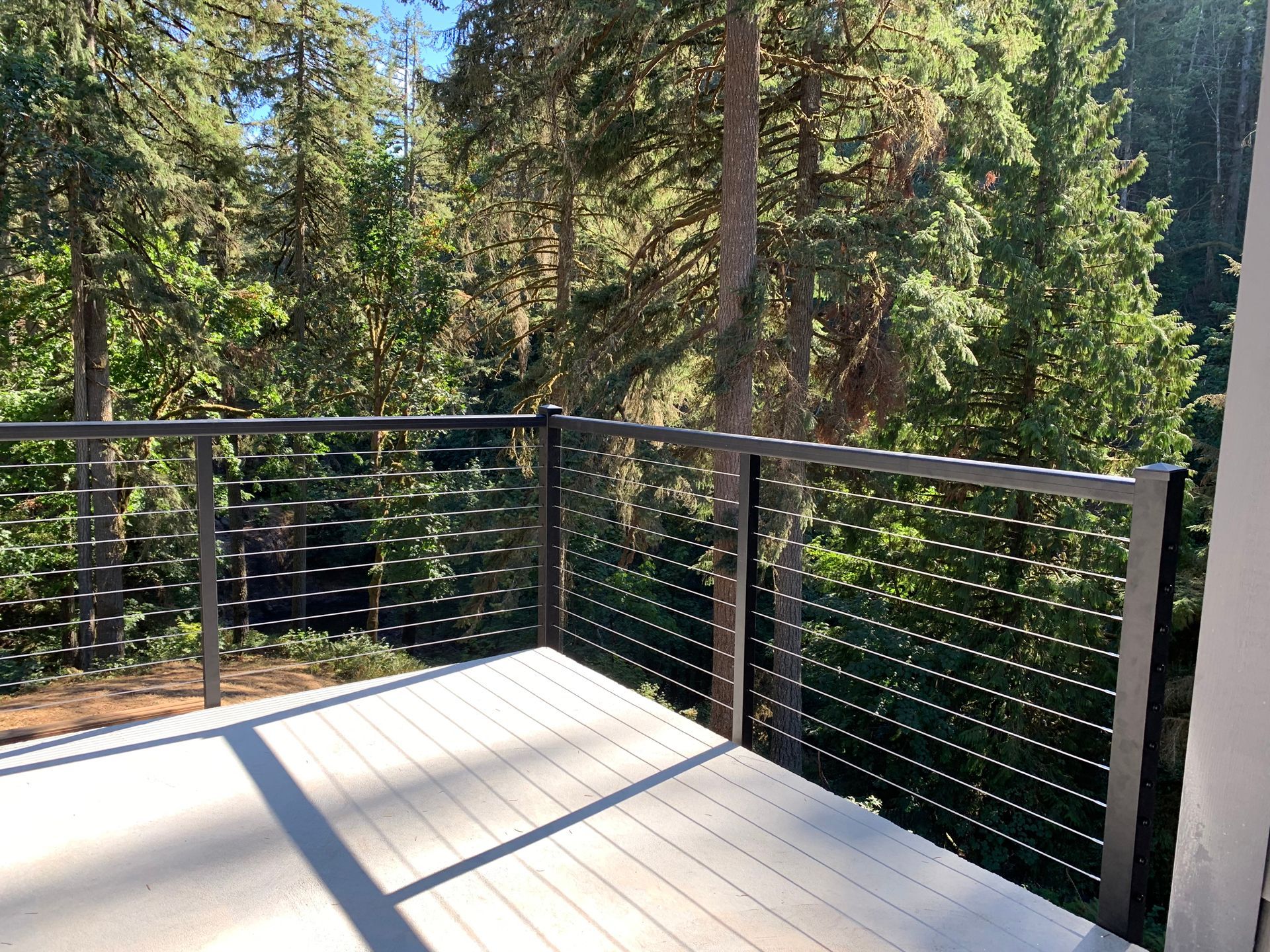 Newly built stainless-steel railing in black