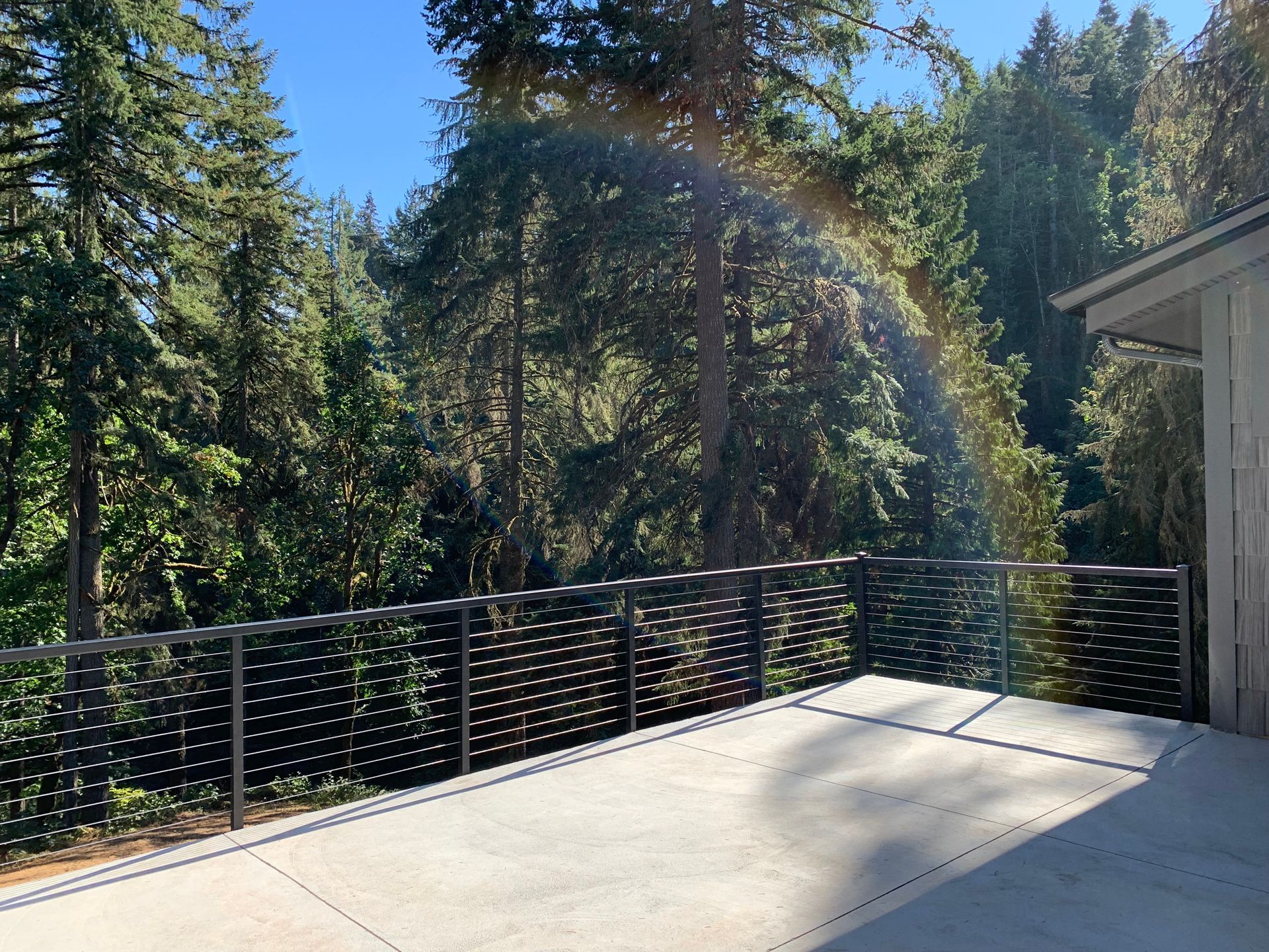 Newly built stainless-steel railings in black