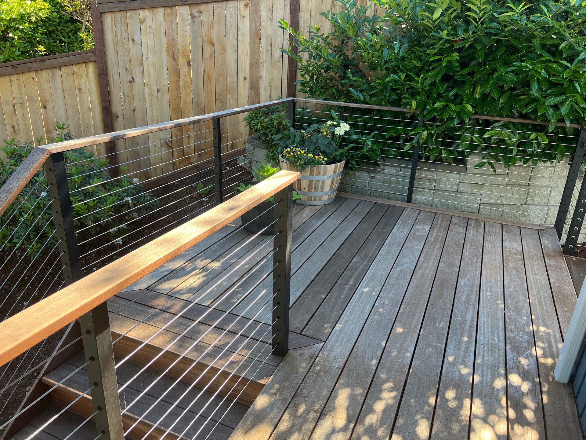 Newly installed black railings