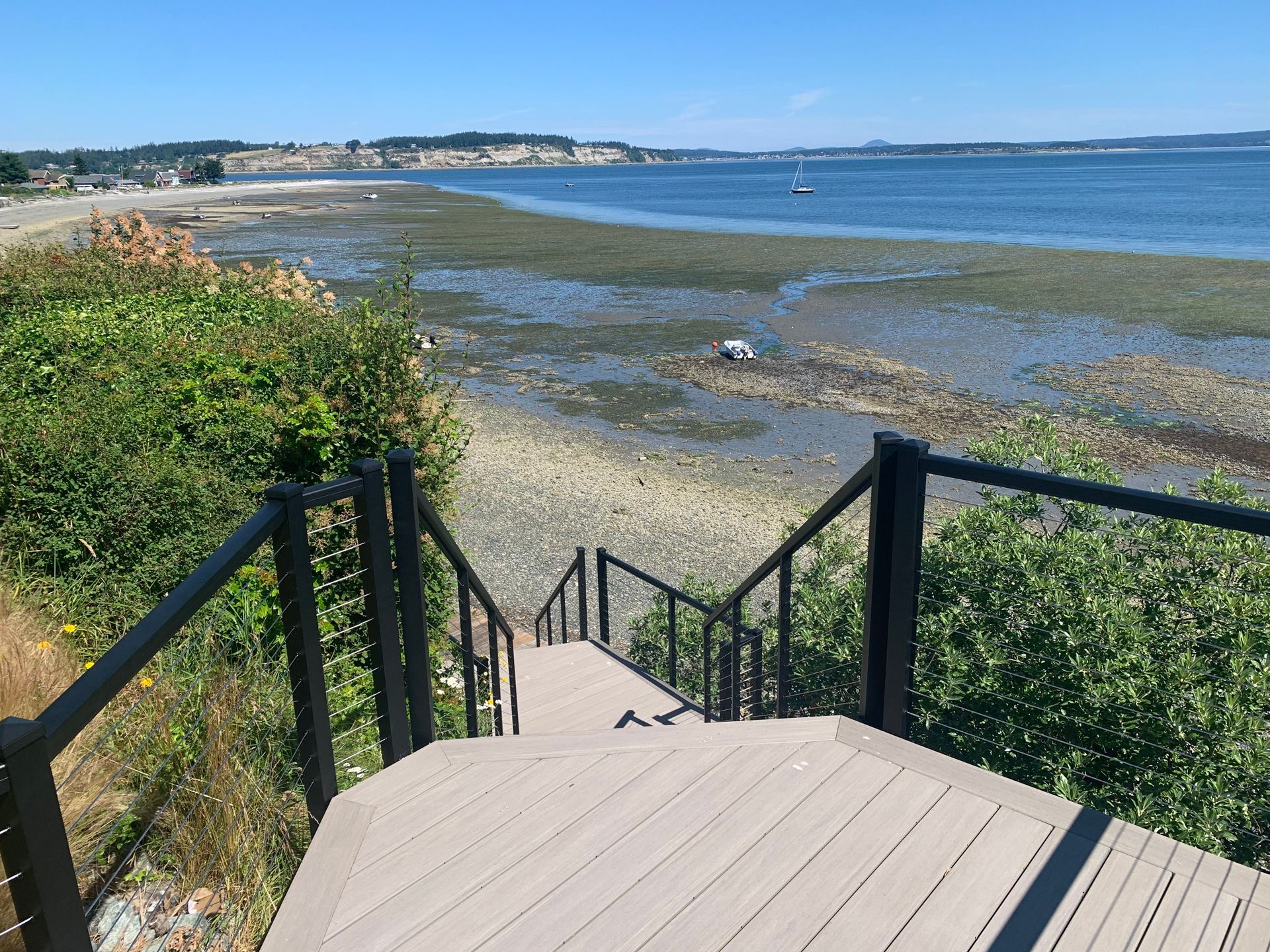 Installed black stairs