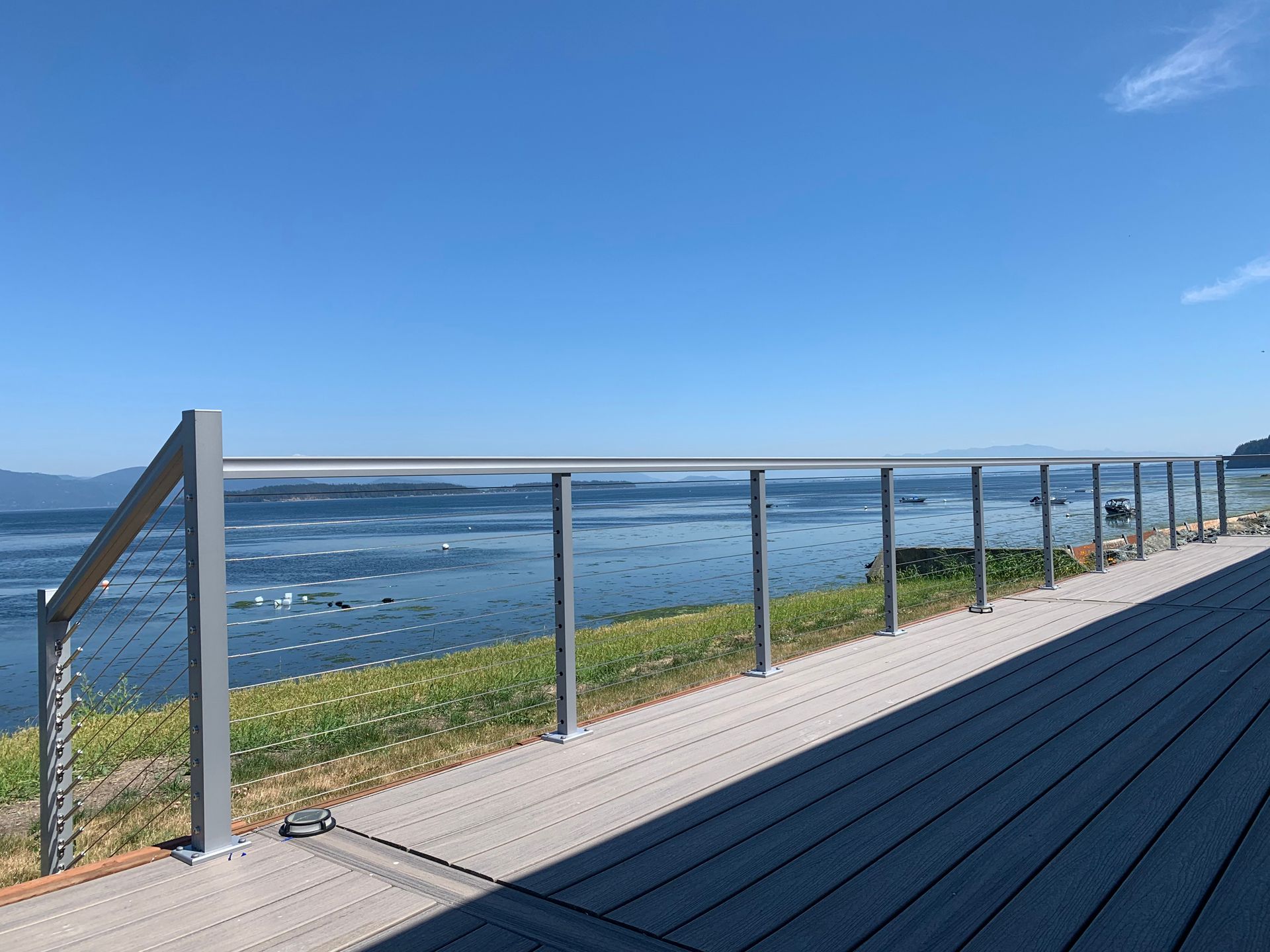 Custom gray cable railing