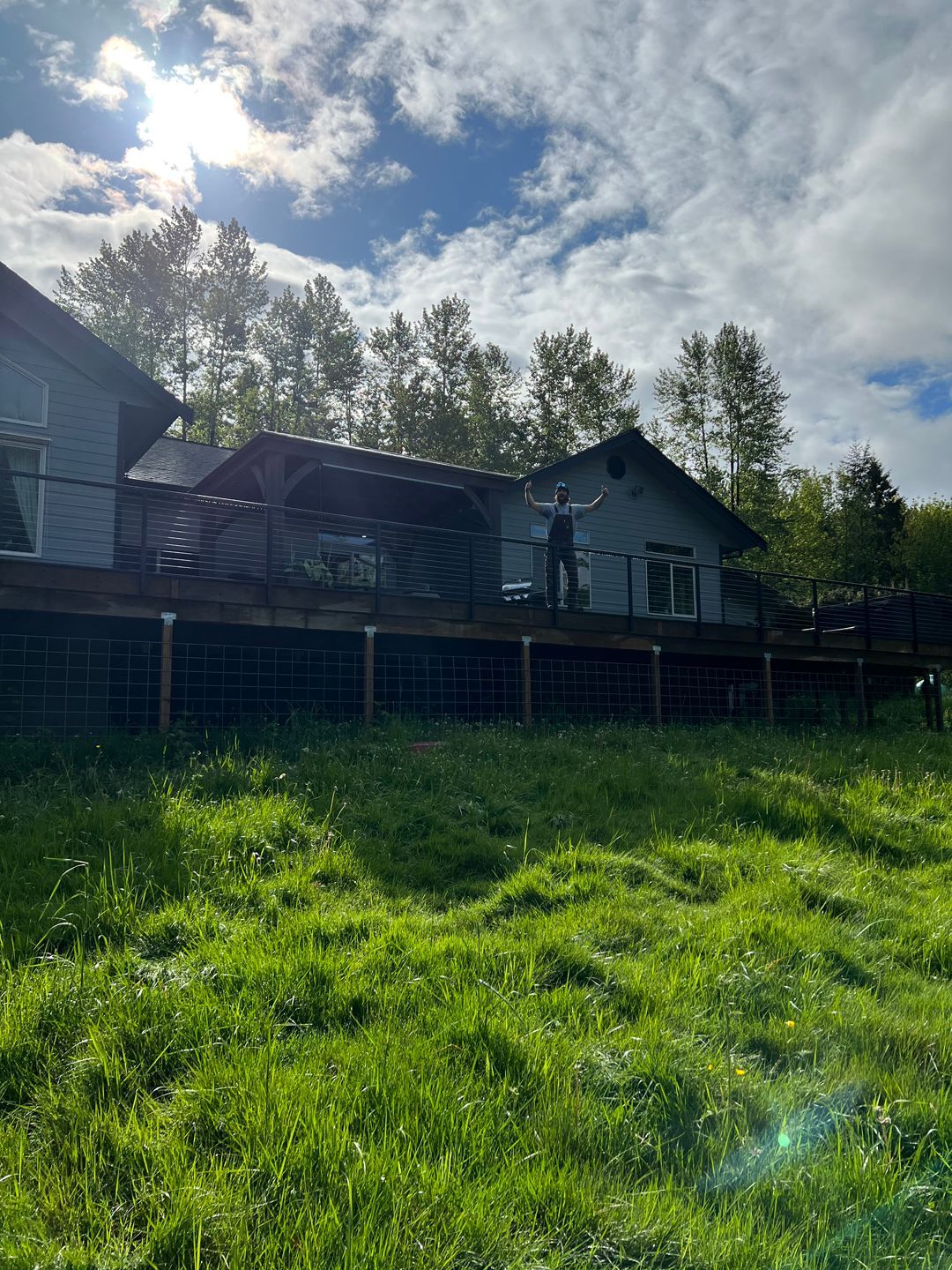 Black metal cable railing