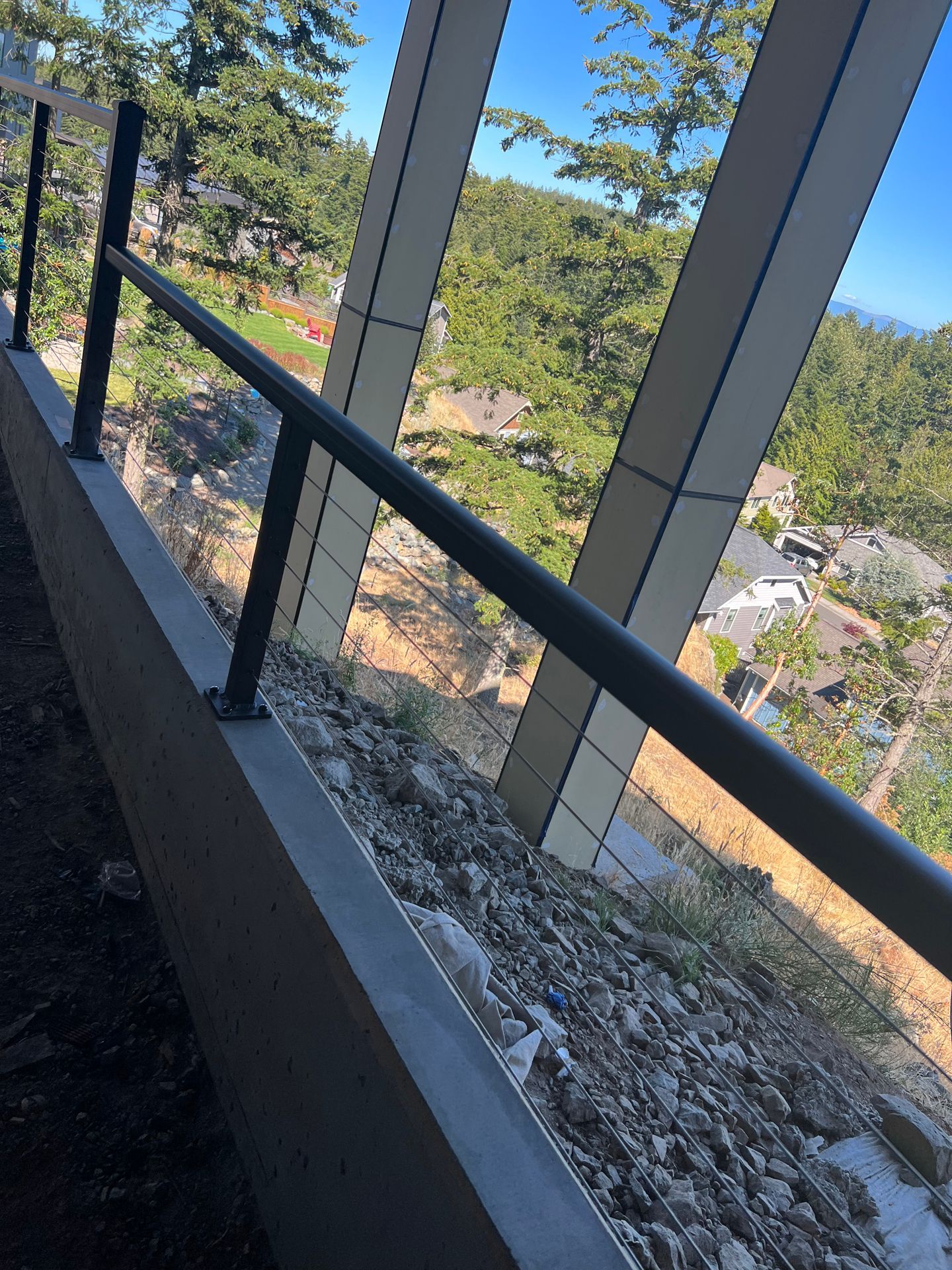 Metal gray railing