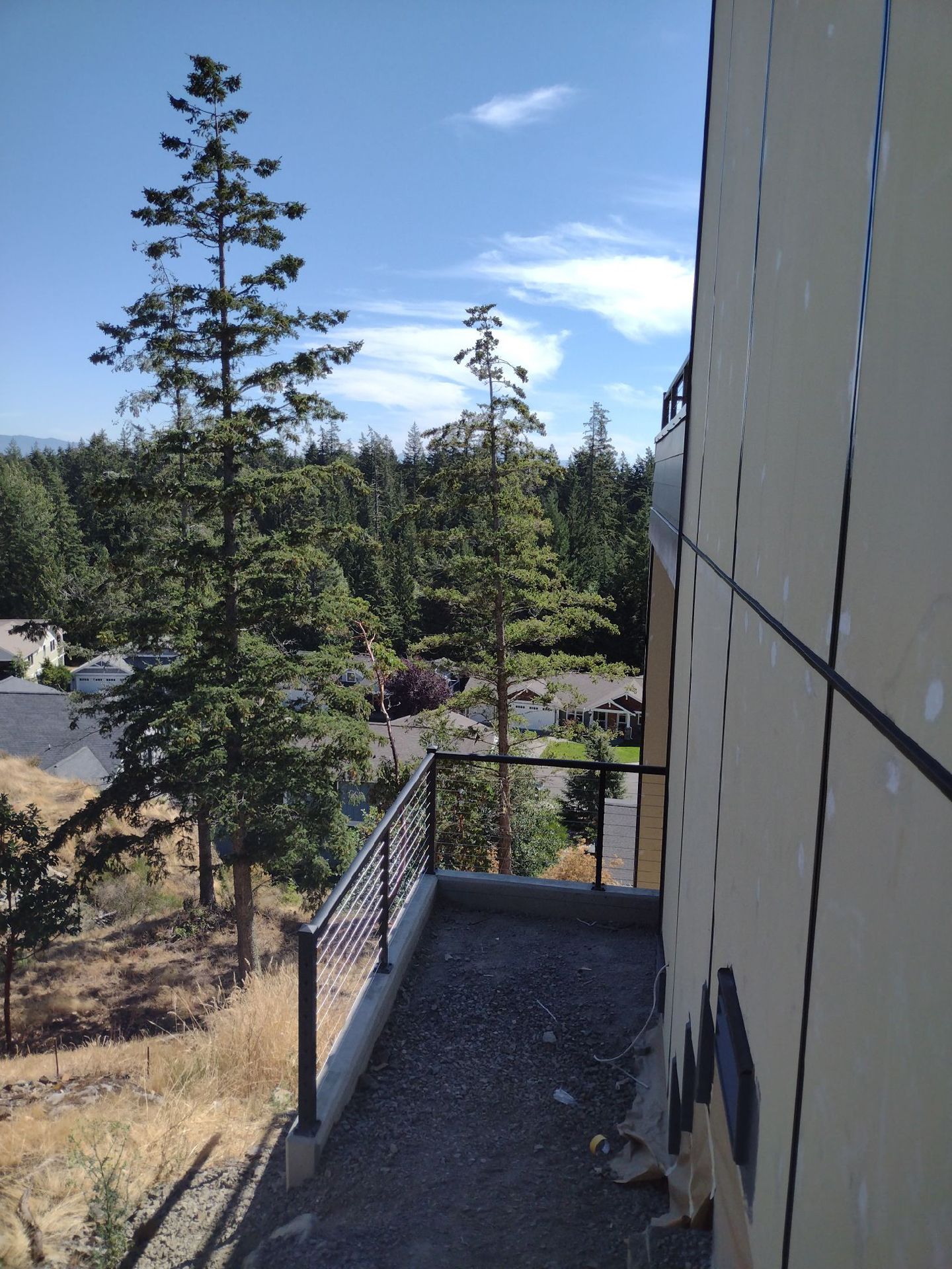 Metal black railing installation