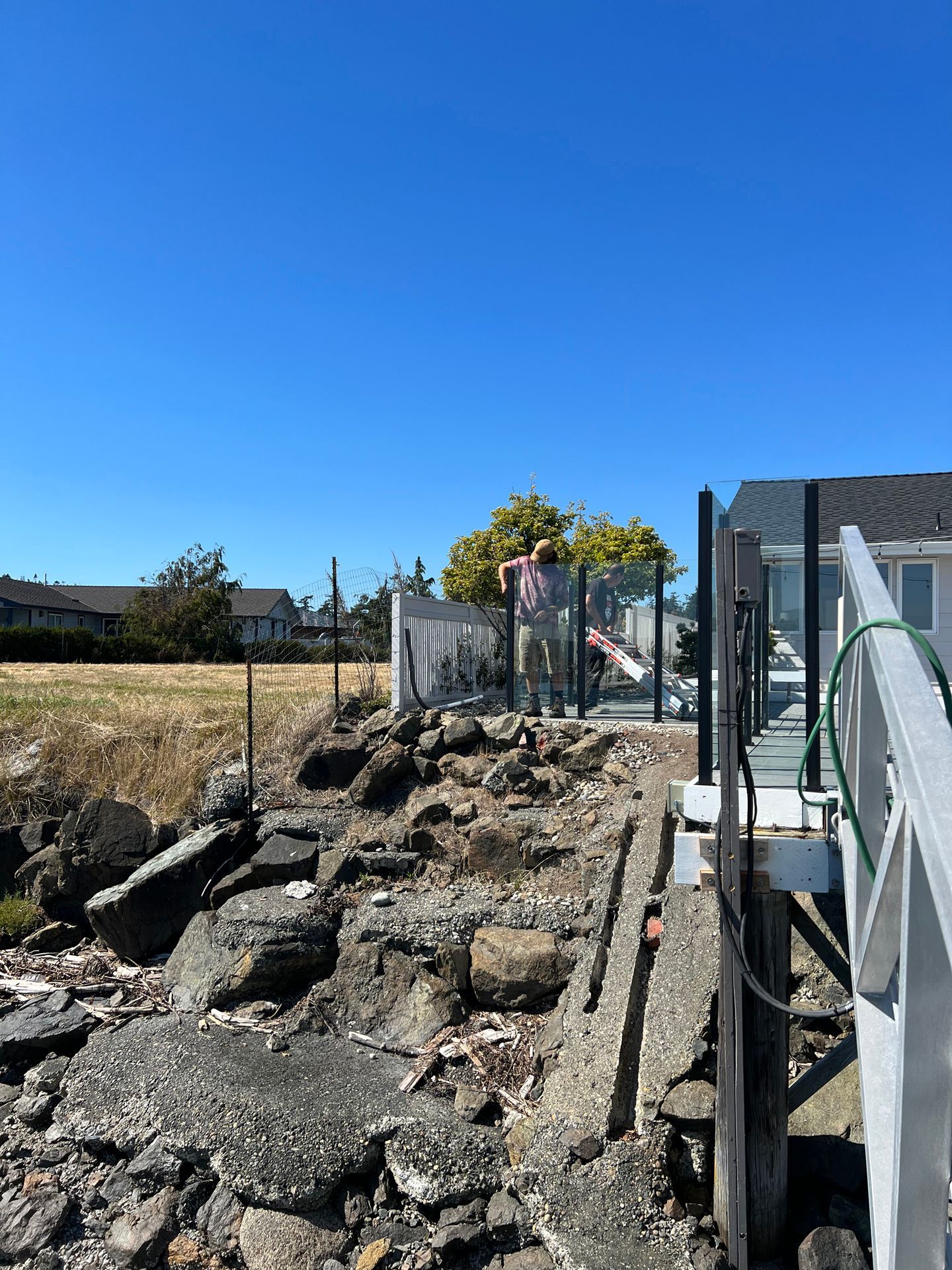 Custom glass panel railings