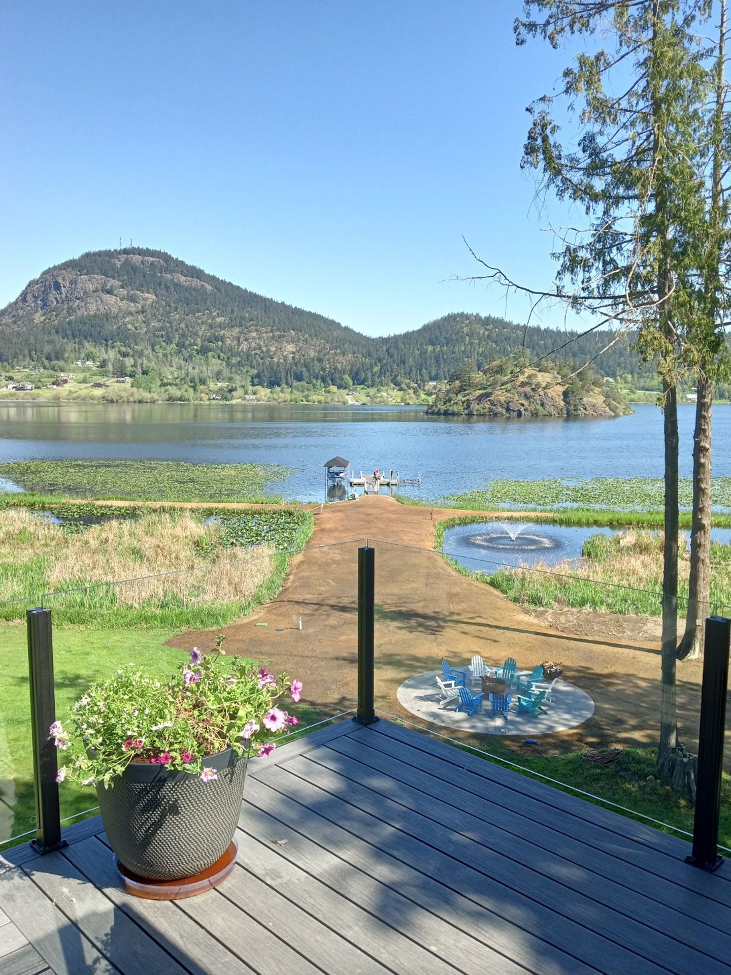 Custom corner glass railing