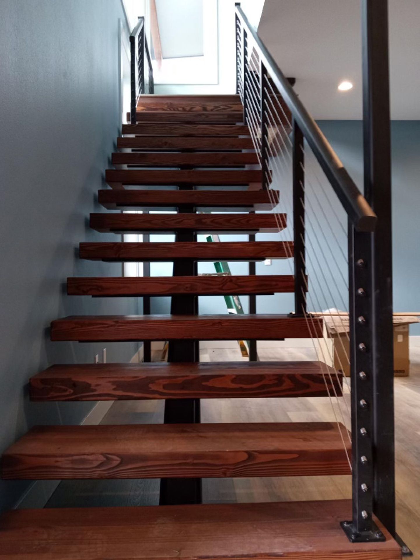 Custom-built stair railing