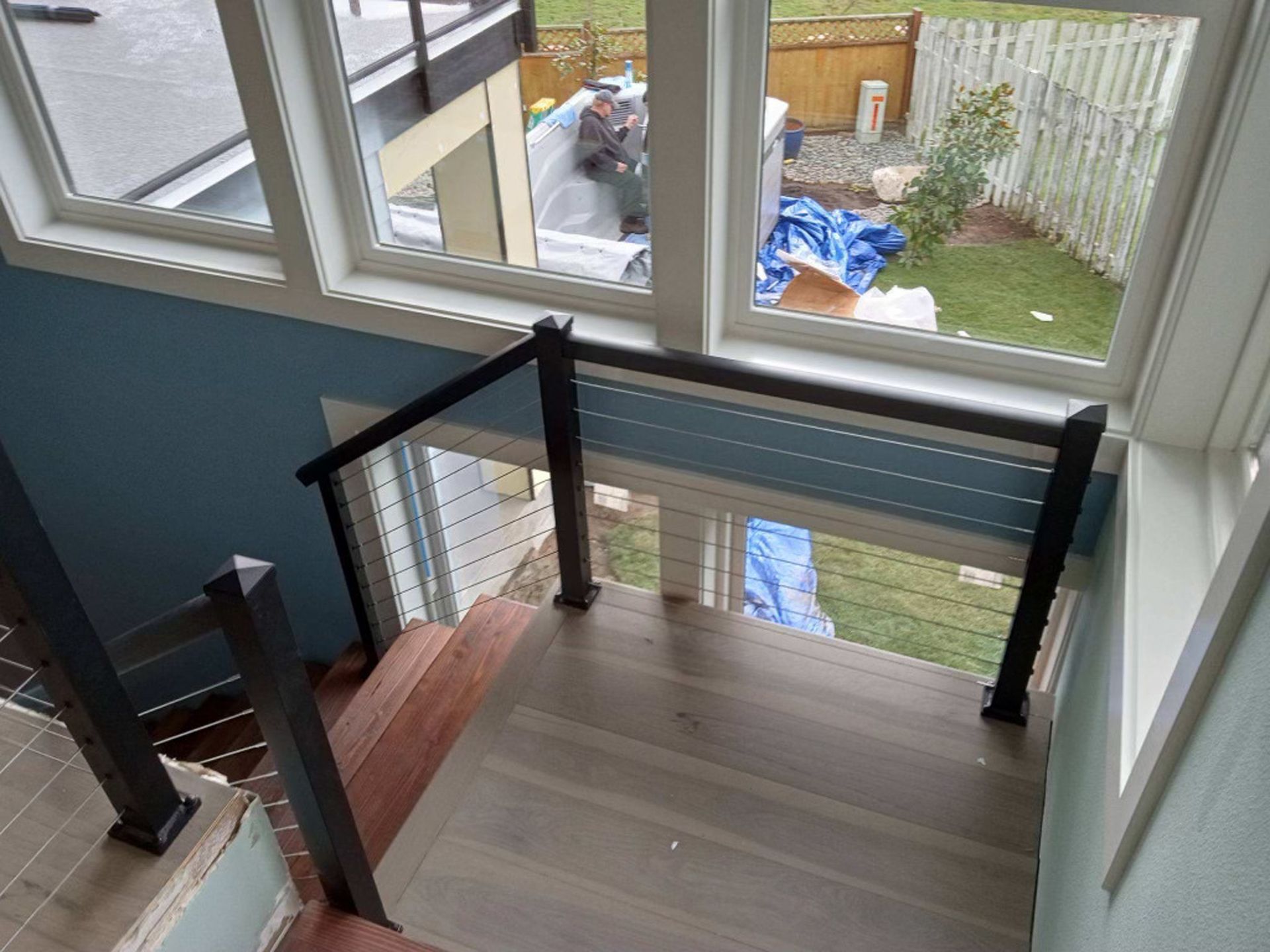 Custom-built stair railings